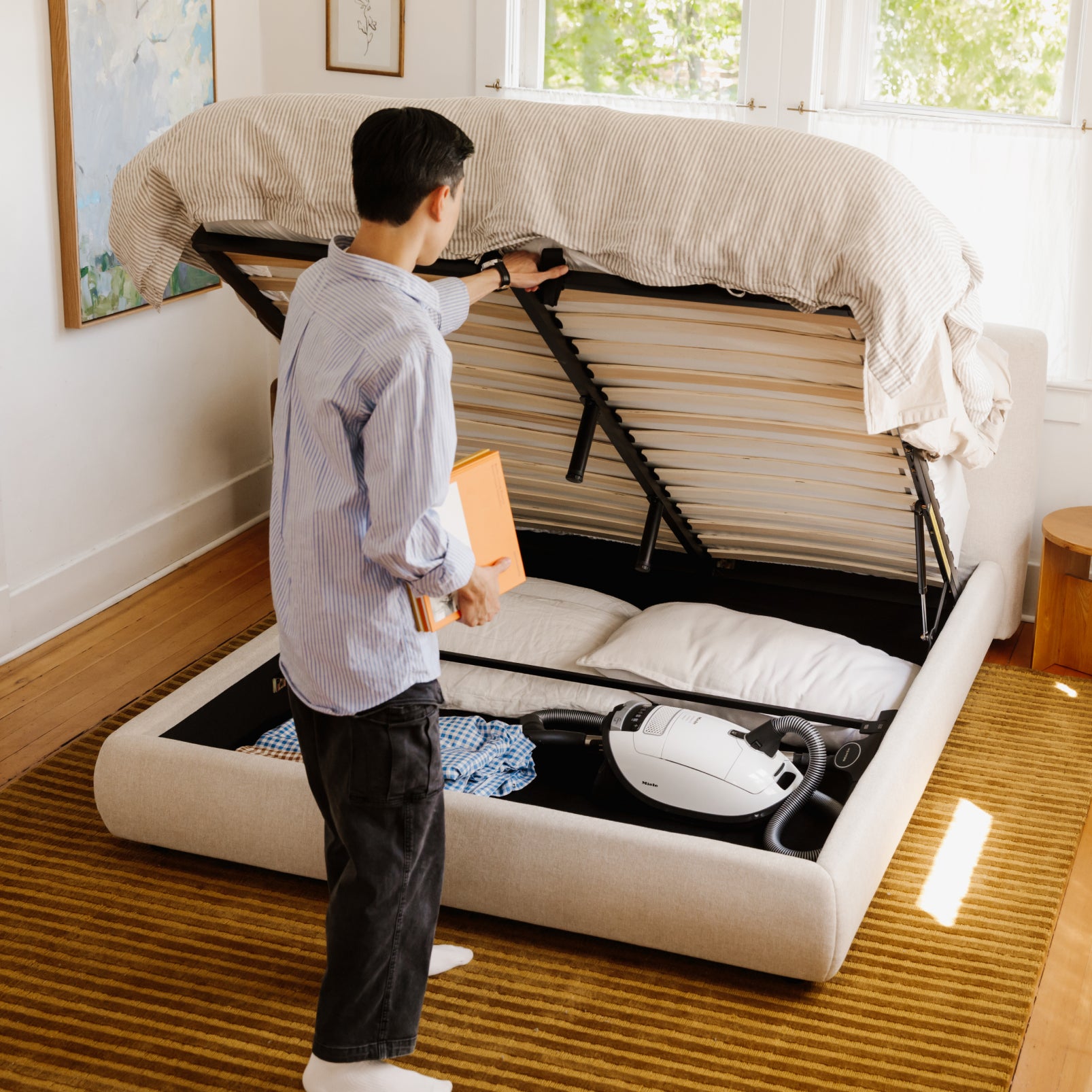 Dream Bed With Storage, Queen, Latte - Sundays Company Canada