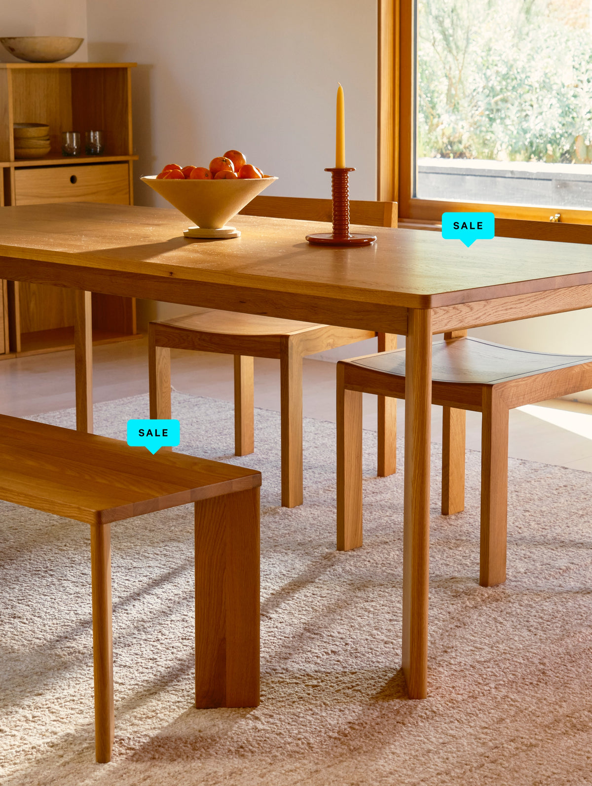 Frame Dining Table, Seats 4-6 People, Oak