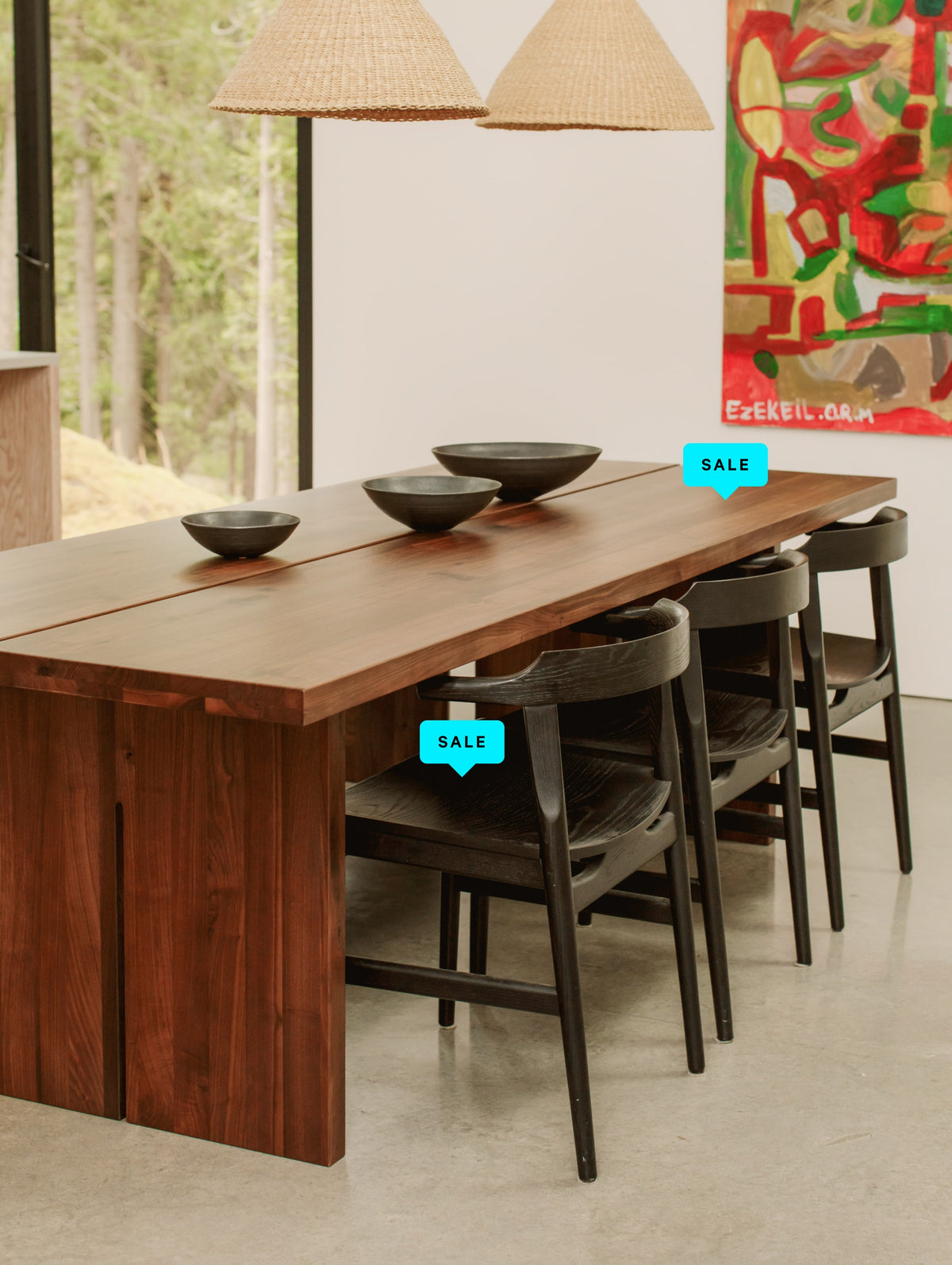 Plane Dining Table, Seats 6-8 People, American Walnut
