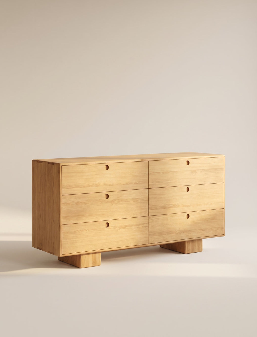 Square Up Double Dresser, Oak