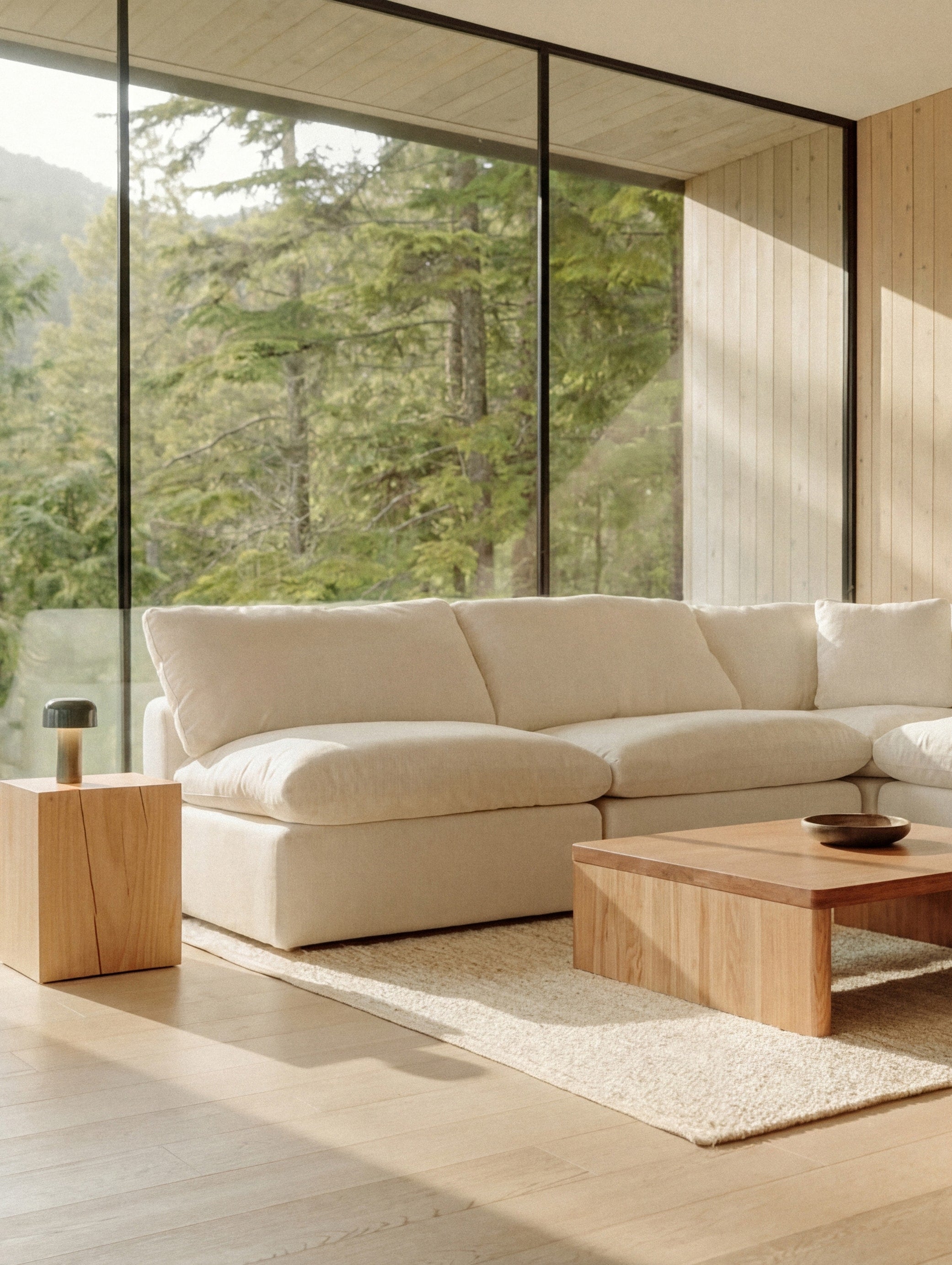 Movie Night™ 4-Piece Modular Sectional Open, Standard, Cream Linen