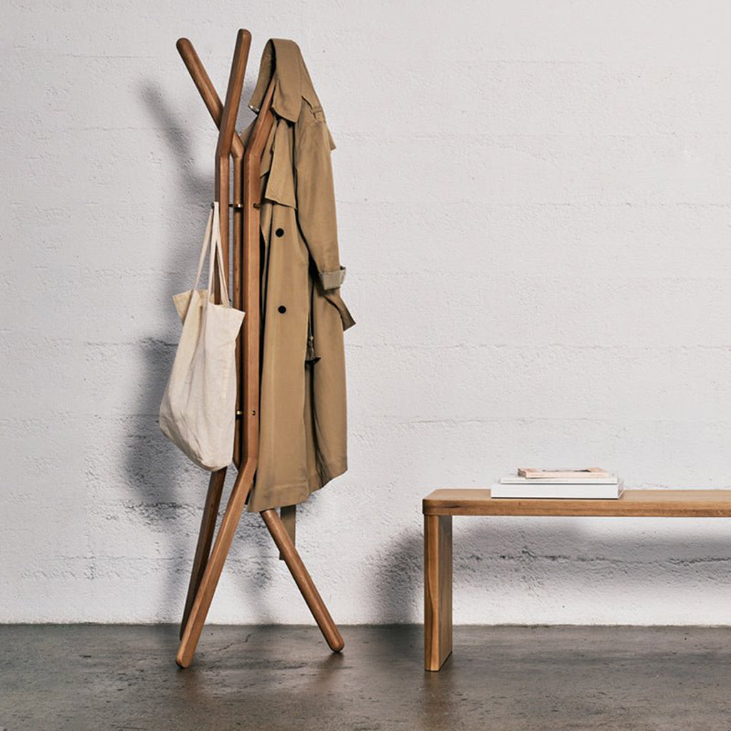 Unwind Coatrack, Stained Walnut