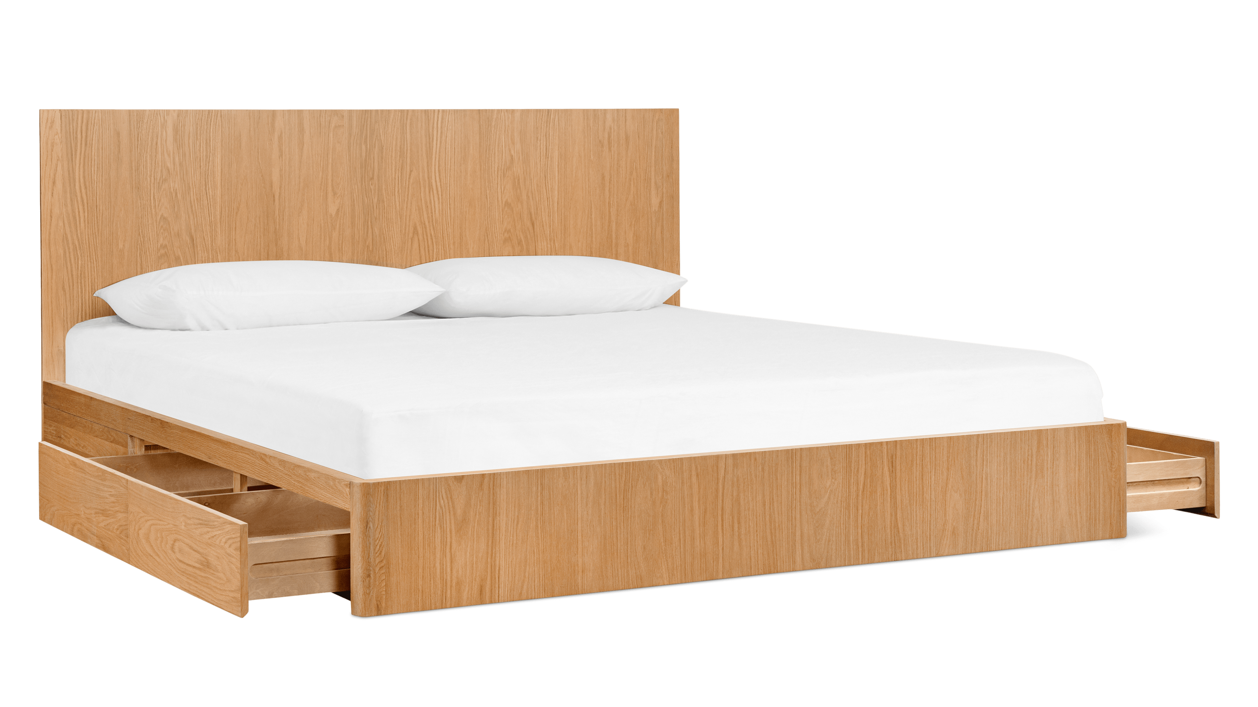 Form Storage Bed, Queen, White Oak