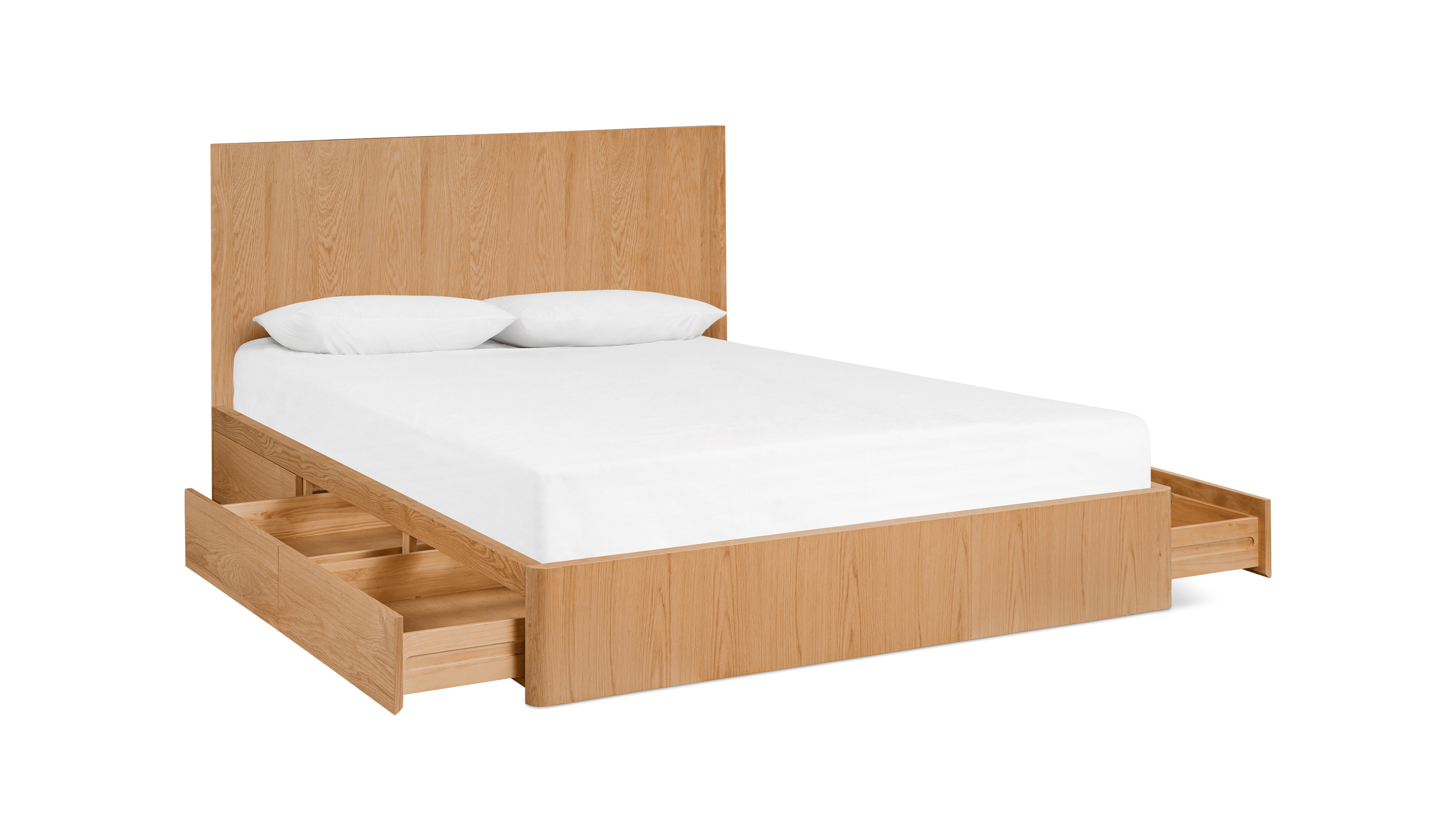 Form Bed With Storage, Queen, White Oak - Image 4