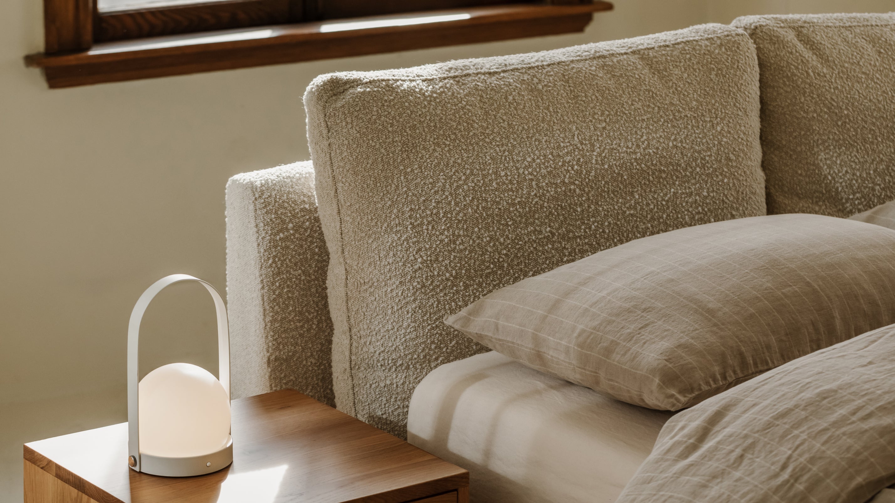 Cloud Bed, King, Cream Boucle