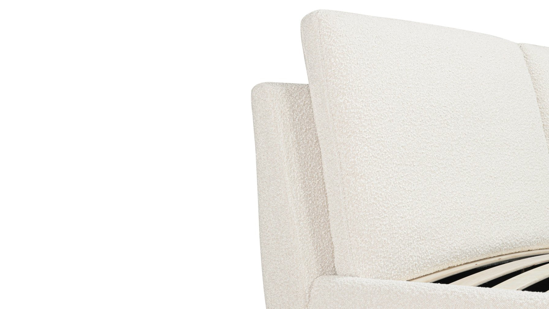 Cloud Bed with Storage, King, Cream Boucle