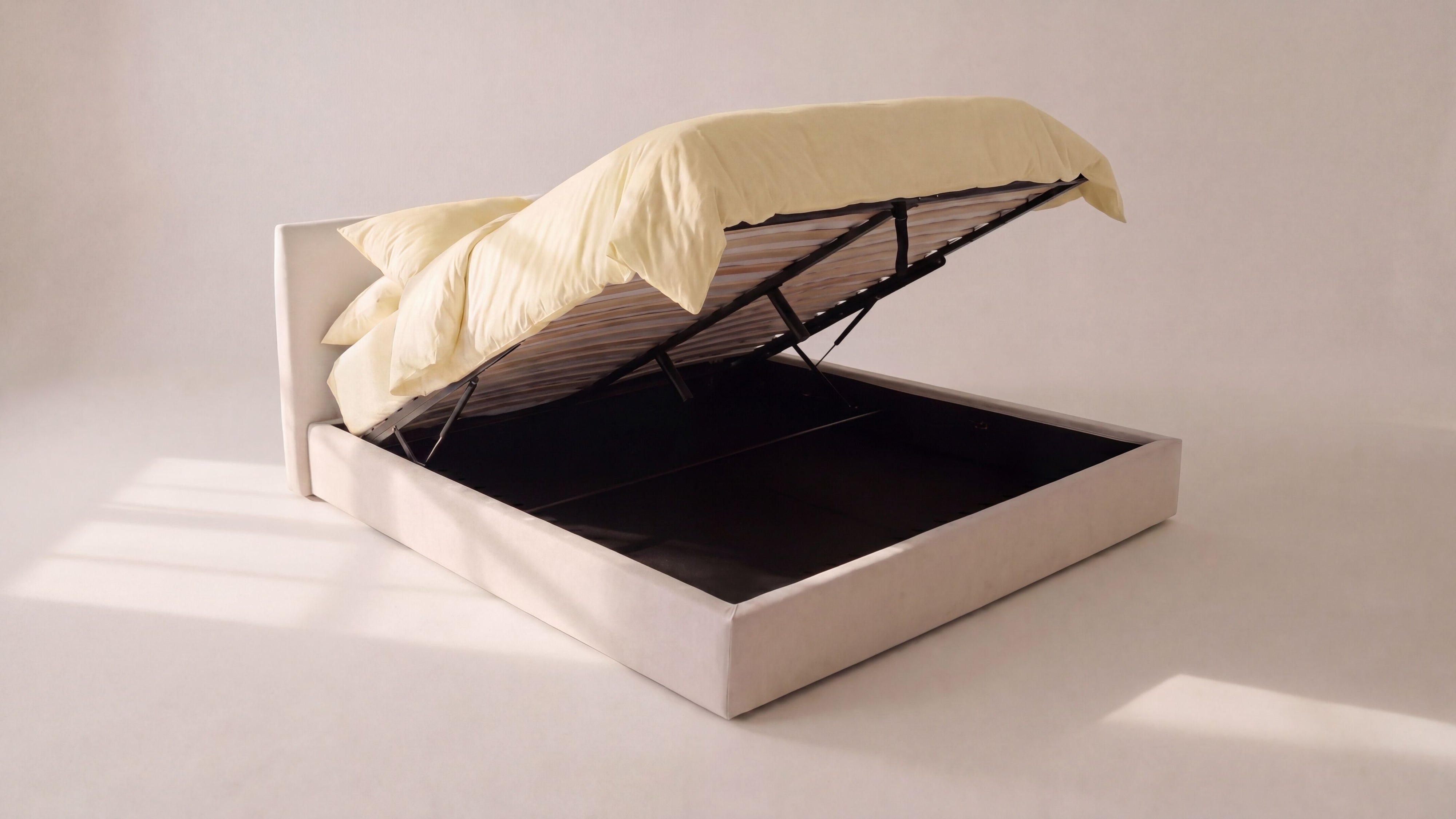 Wave Storage Bed, Queen, Latte