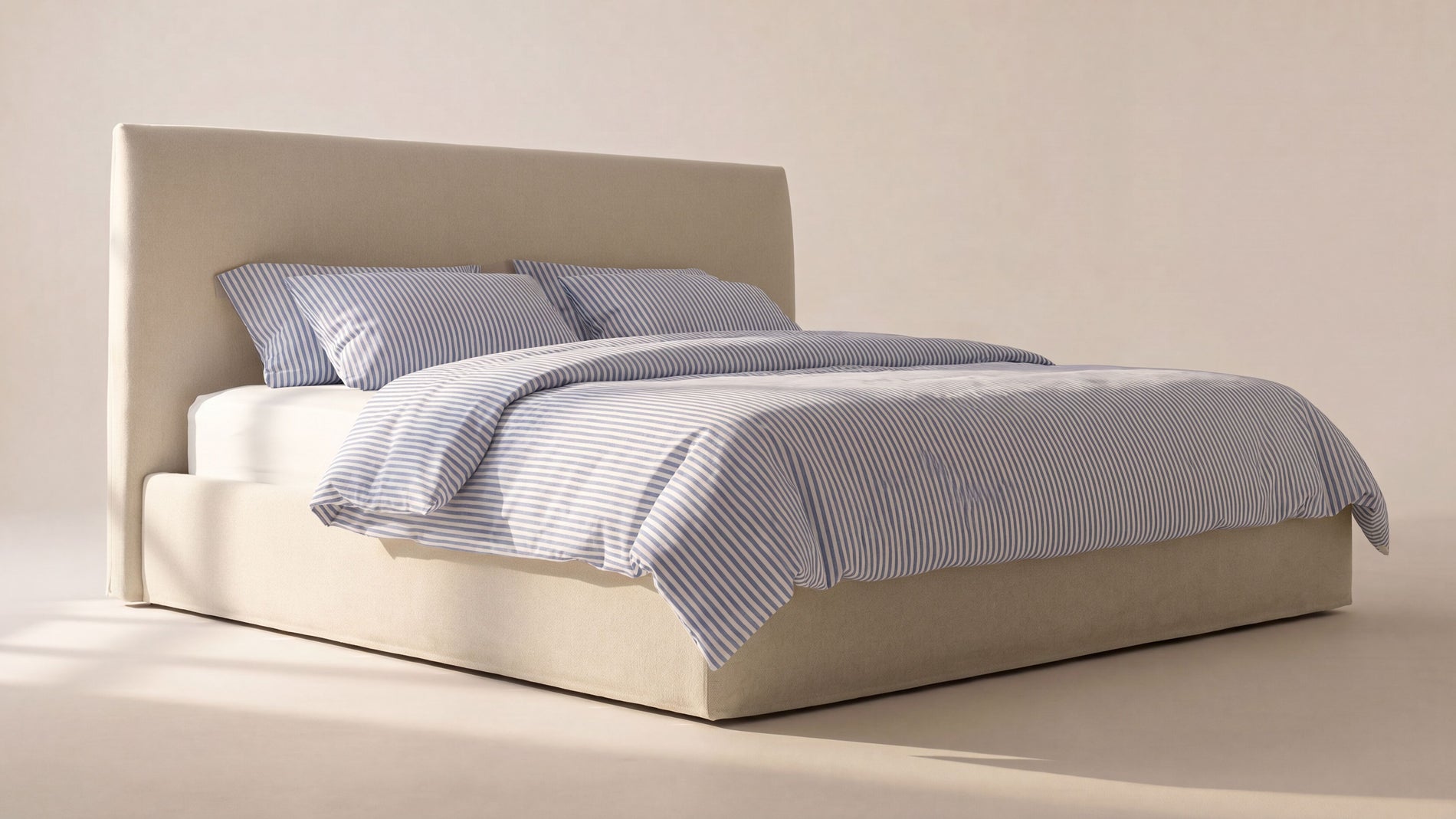 Wave Storage Bed, Queen, Latte_image
