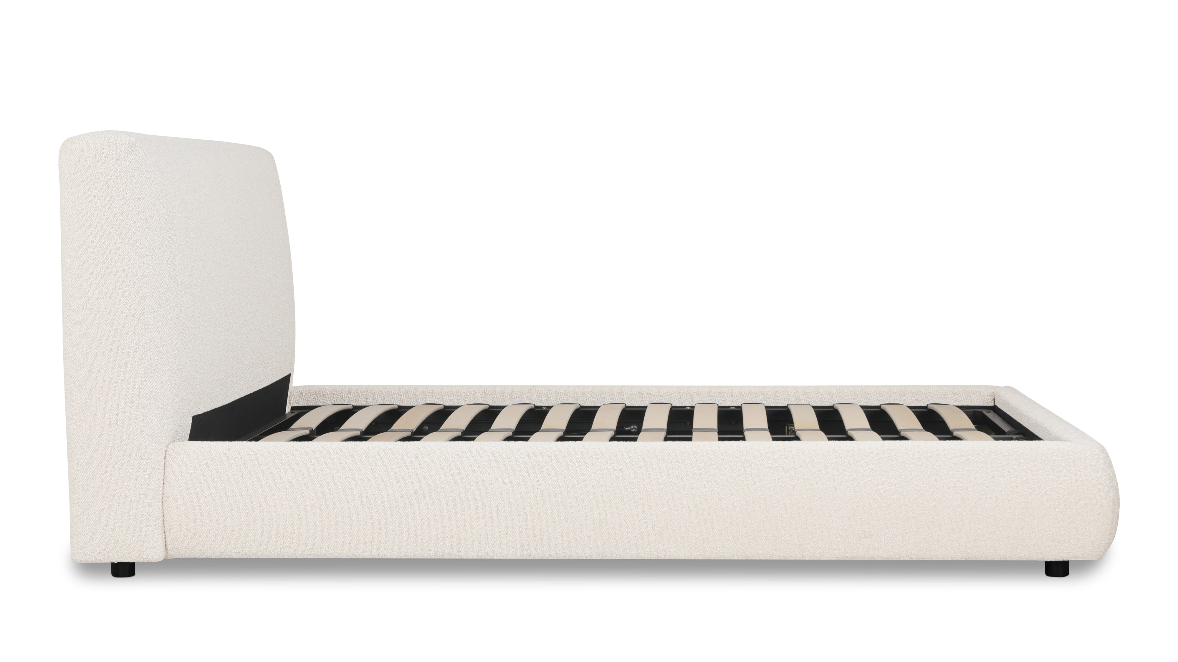 Dream Storage Bed, Full, Cream Boucle