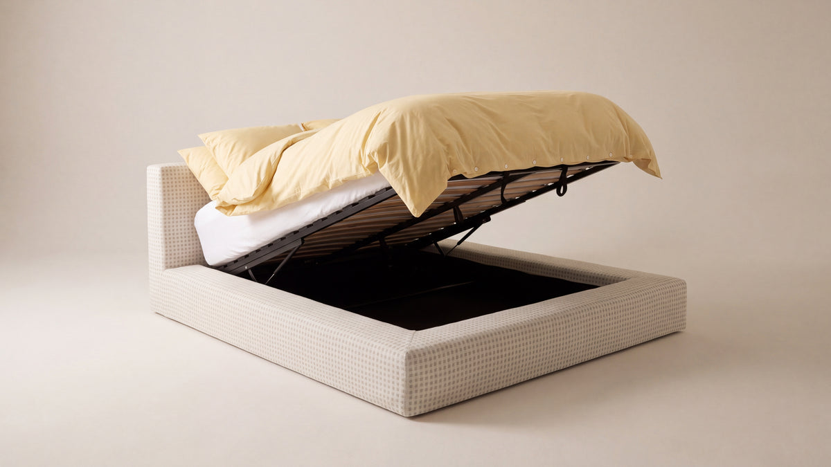 Movie Night™ Storage Bed, Queen, Carmel Check — alternate view