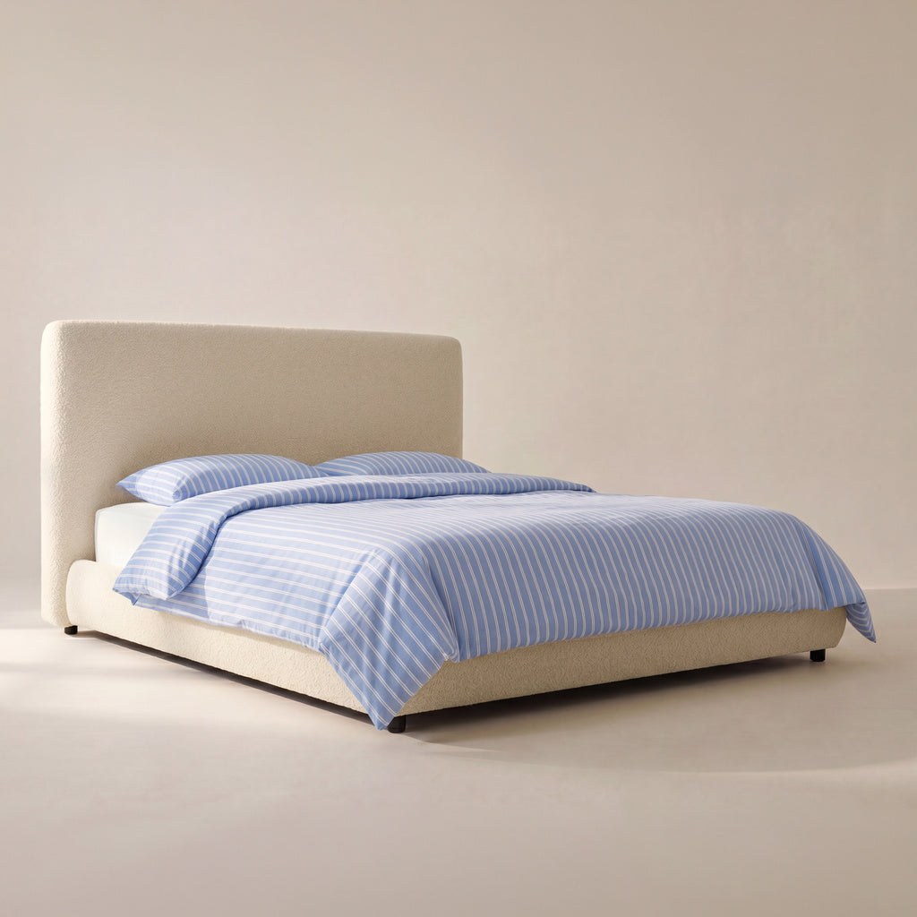 Dream Storage Bed With Tall Headboard, Queen, Cream Boucle