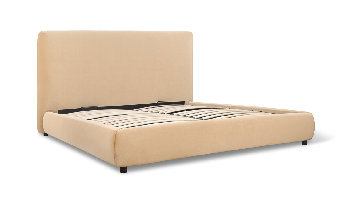 Dream Storage Bed With Tall Headboard, Queen, Honey