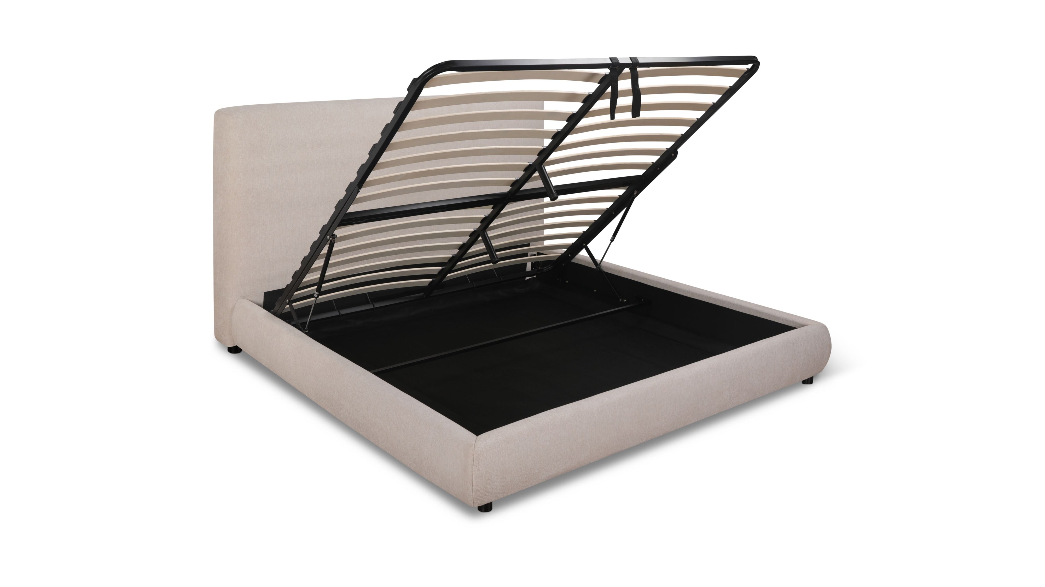 Dream Storage Bed With Tall Headboard, King, Latte