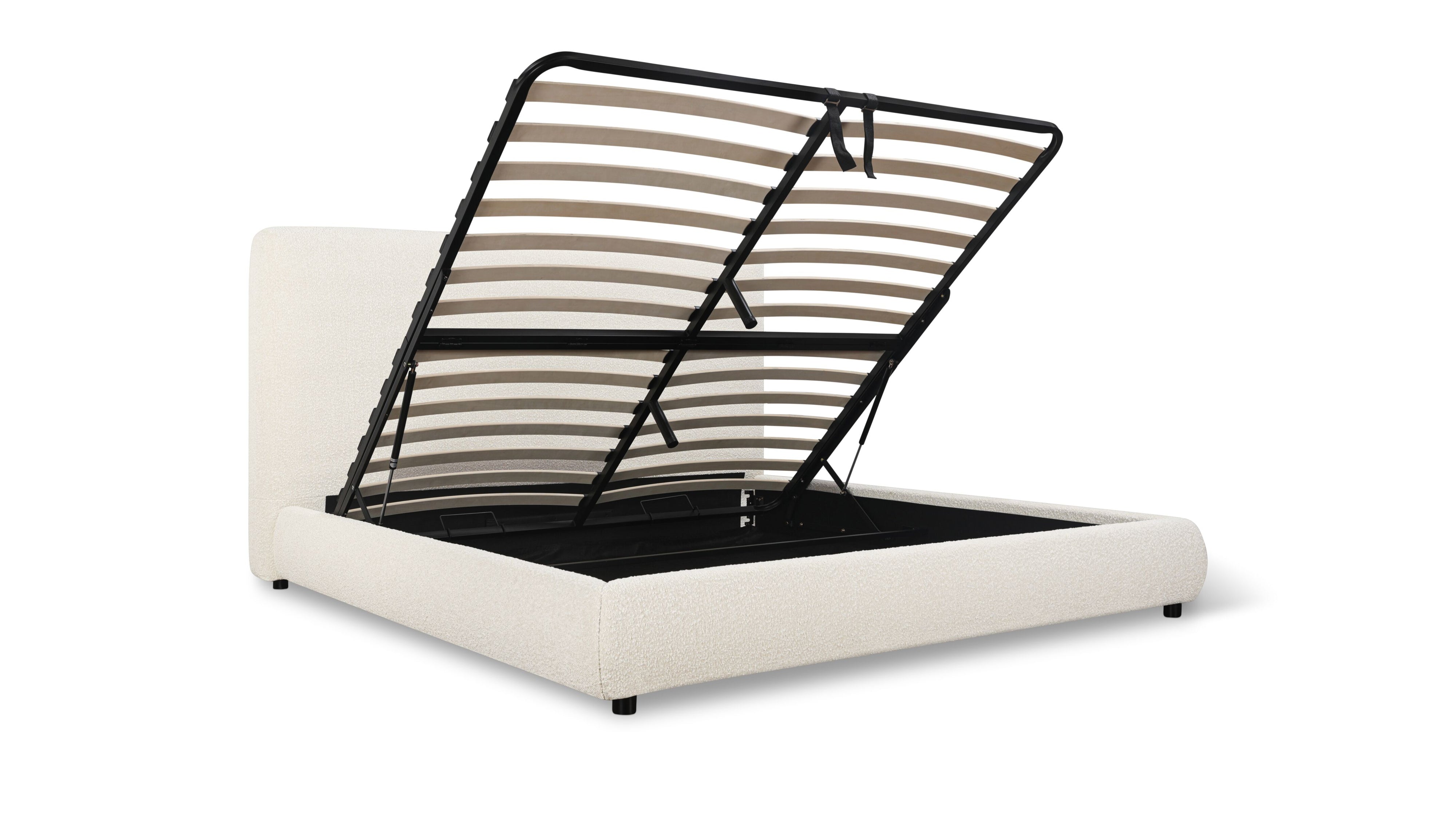 Dream Storage Bed With Tall Headboard, King, Cream Boucle