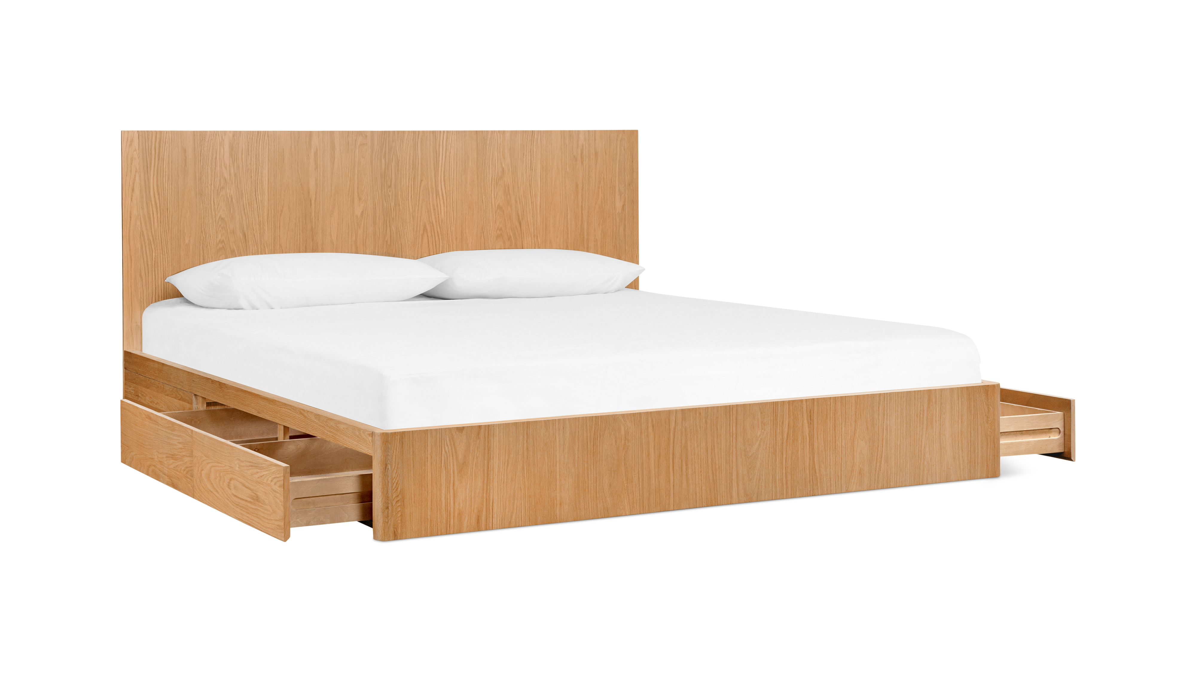 Form Storage Bed, Queen, White Oak