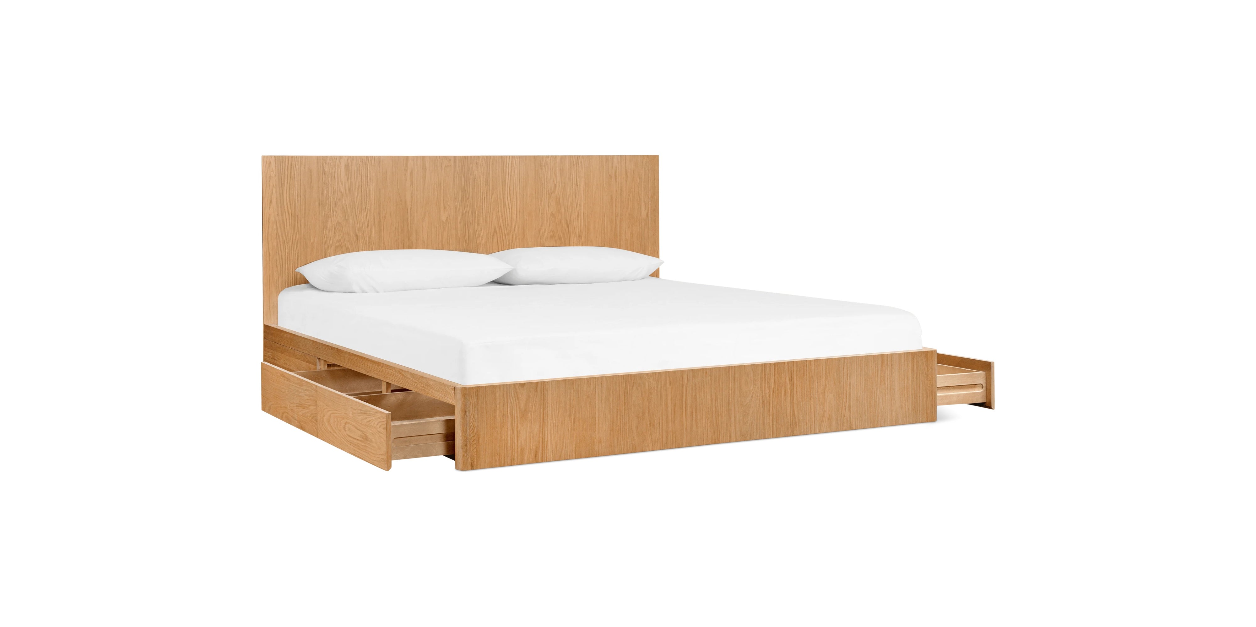 Form Storage Bed, Queen, White Oak