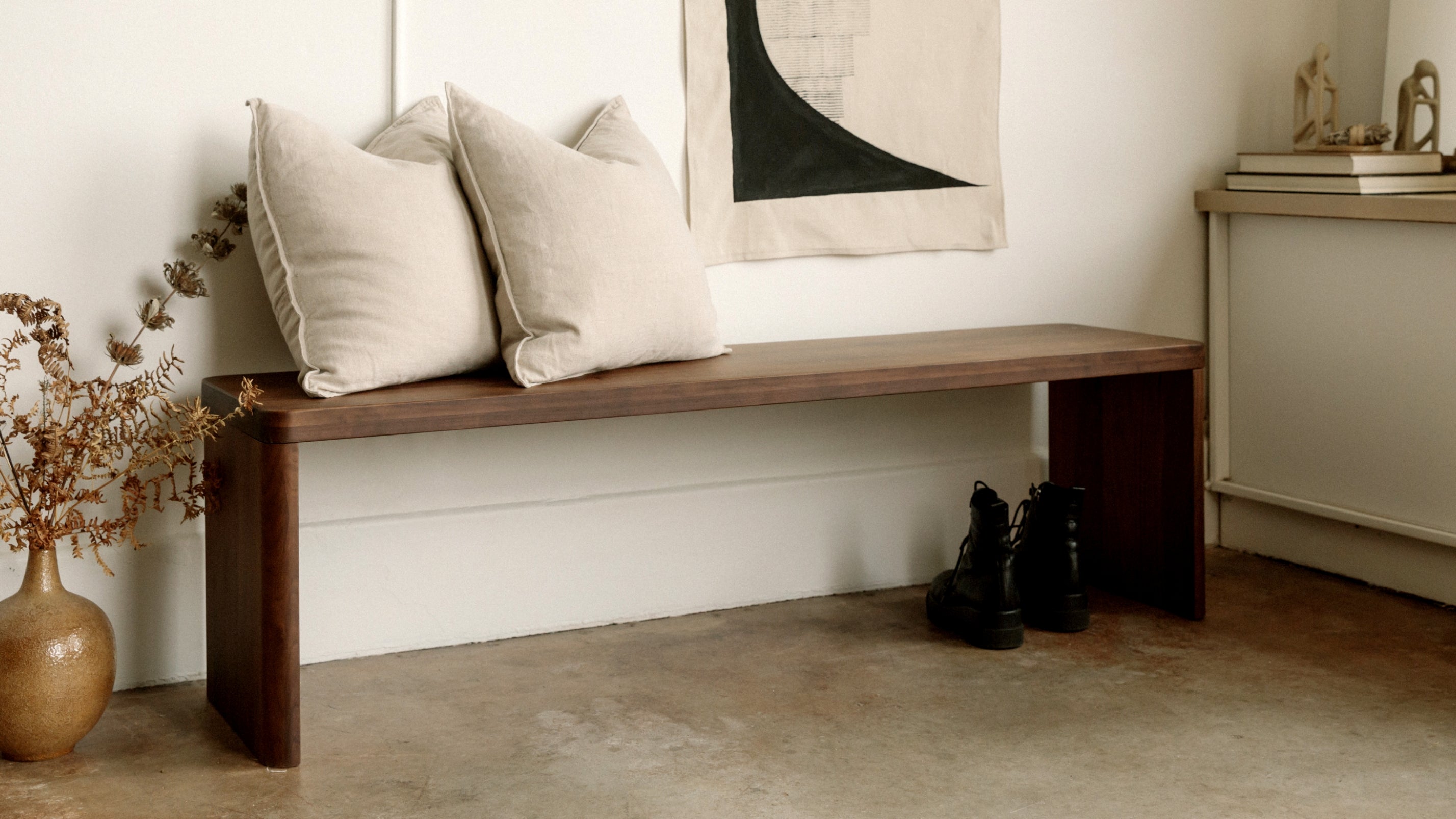 Form Bench, Seats 3, American Walnut