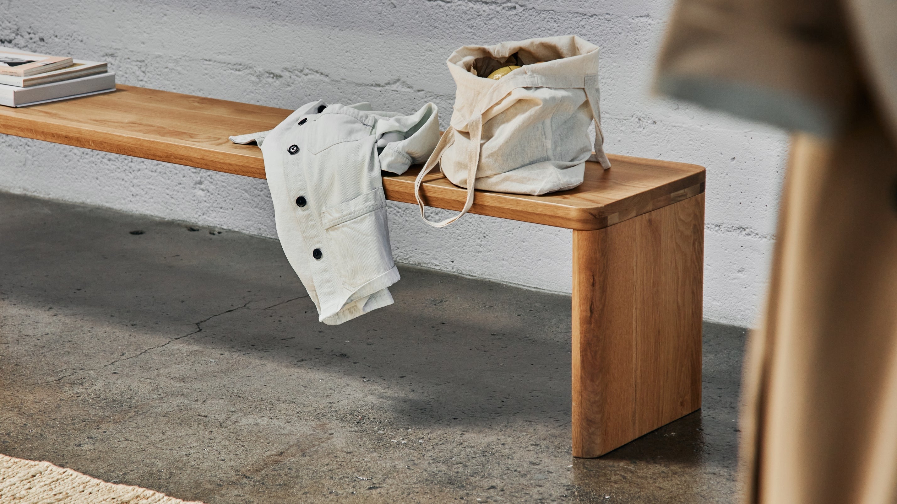 Form Bench, Seats 4, Oak