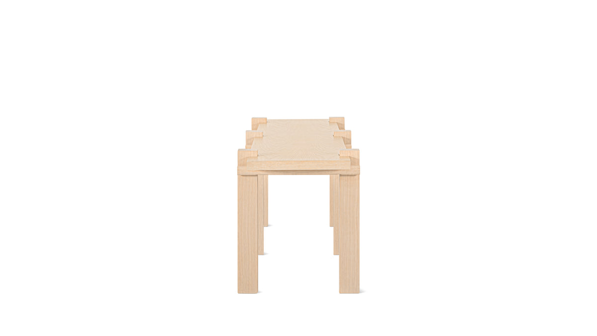 Long Story x Colapso Studio Bench, Seats 3, Pale Oak — alternate view