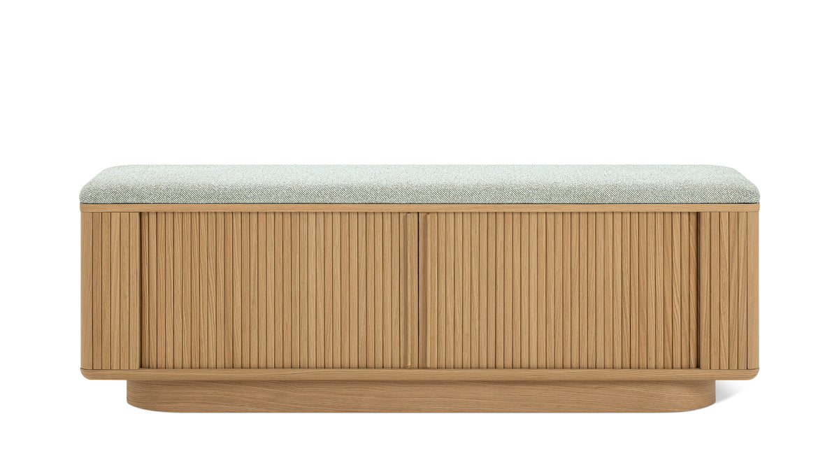 Main Stage Storage Bench, White Oak — alternate view
