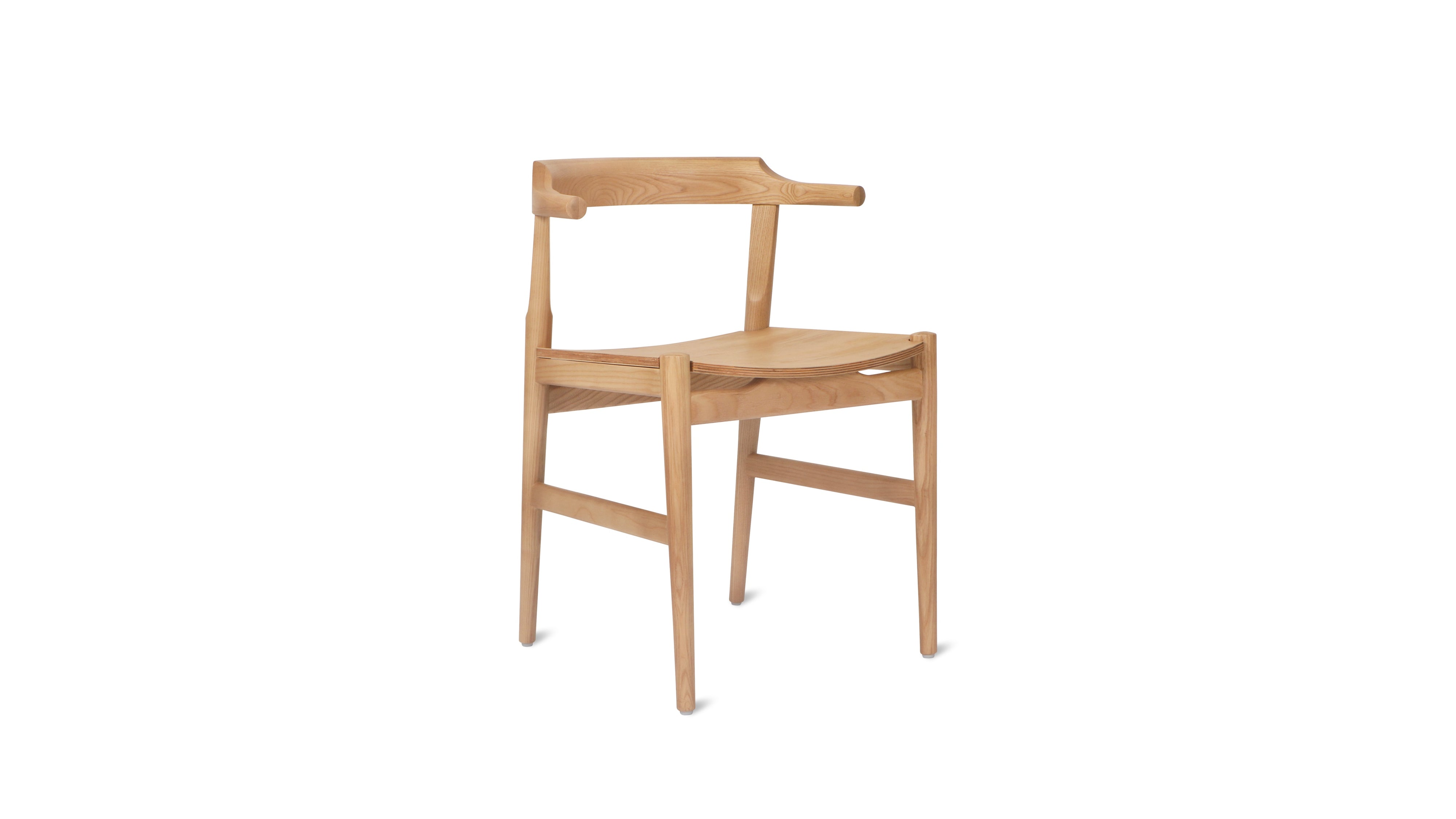 Tuck In Dining Chair, Wood Seat, Stained Oak