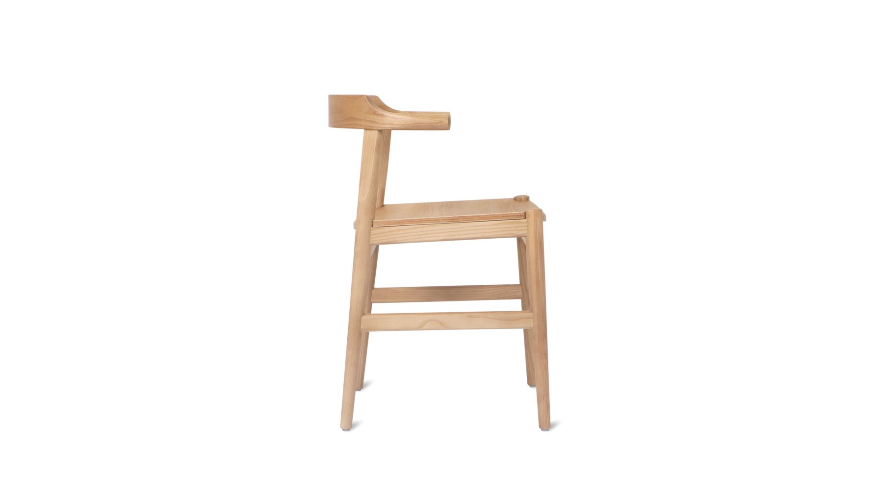 Tuck In Dining Chair, Wood Seat, Stained Oak