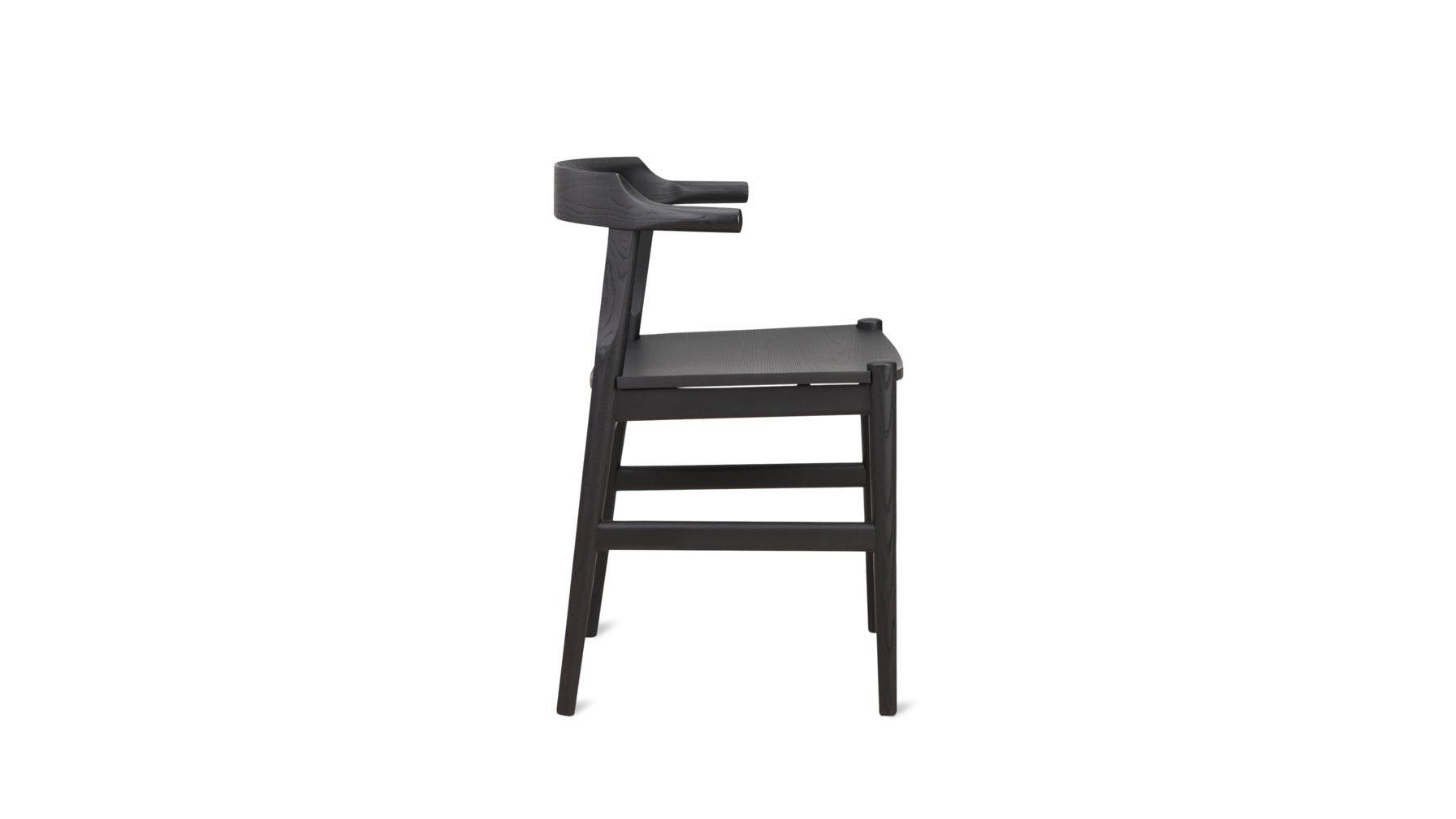 Tuck In Dining Chair, Wood Seat, Black Ash