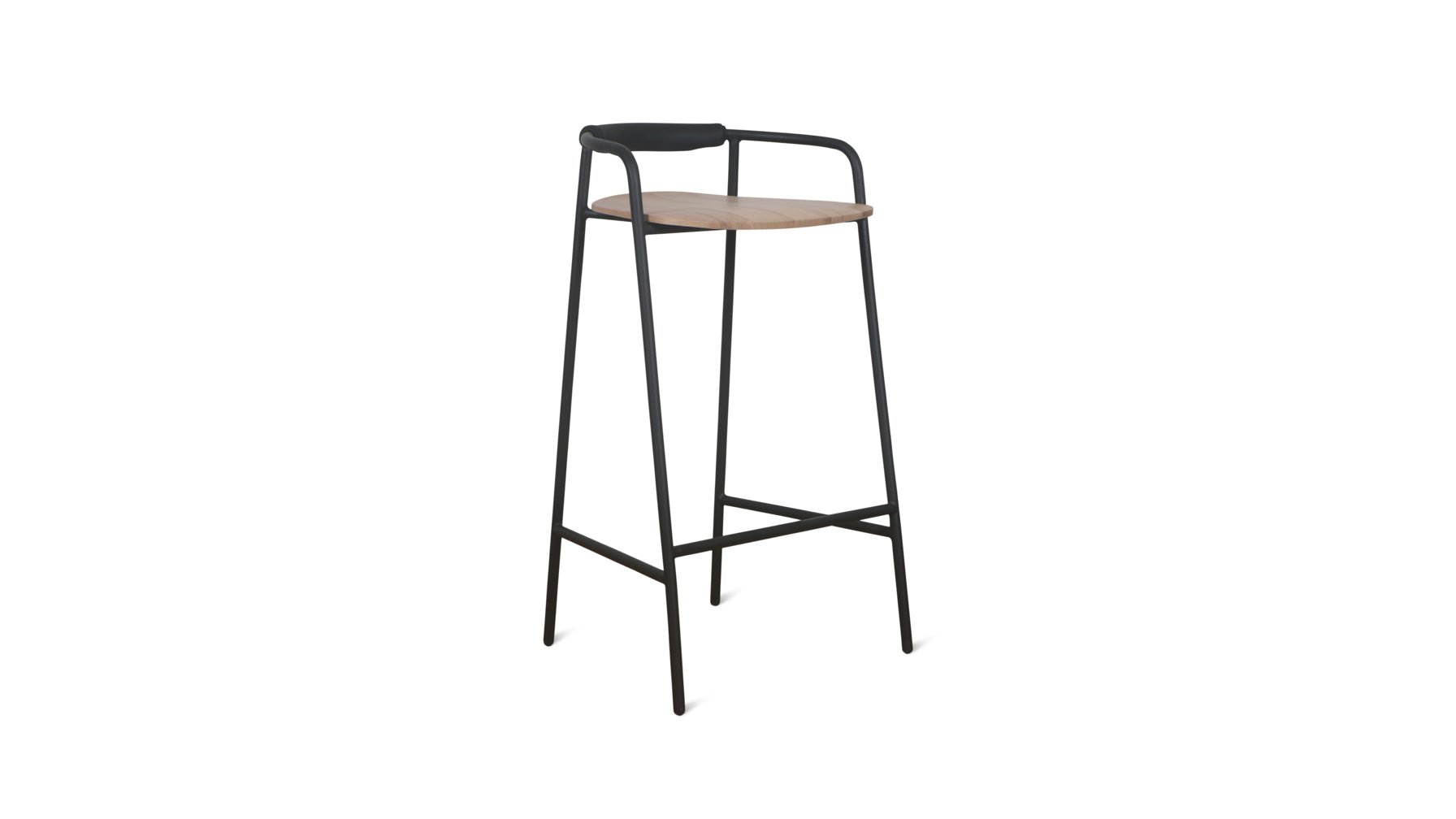 Slow Mornings Stool, Bar, Natural/Black Metal_image