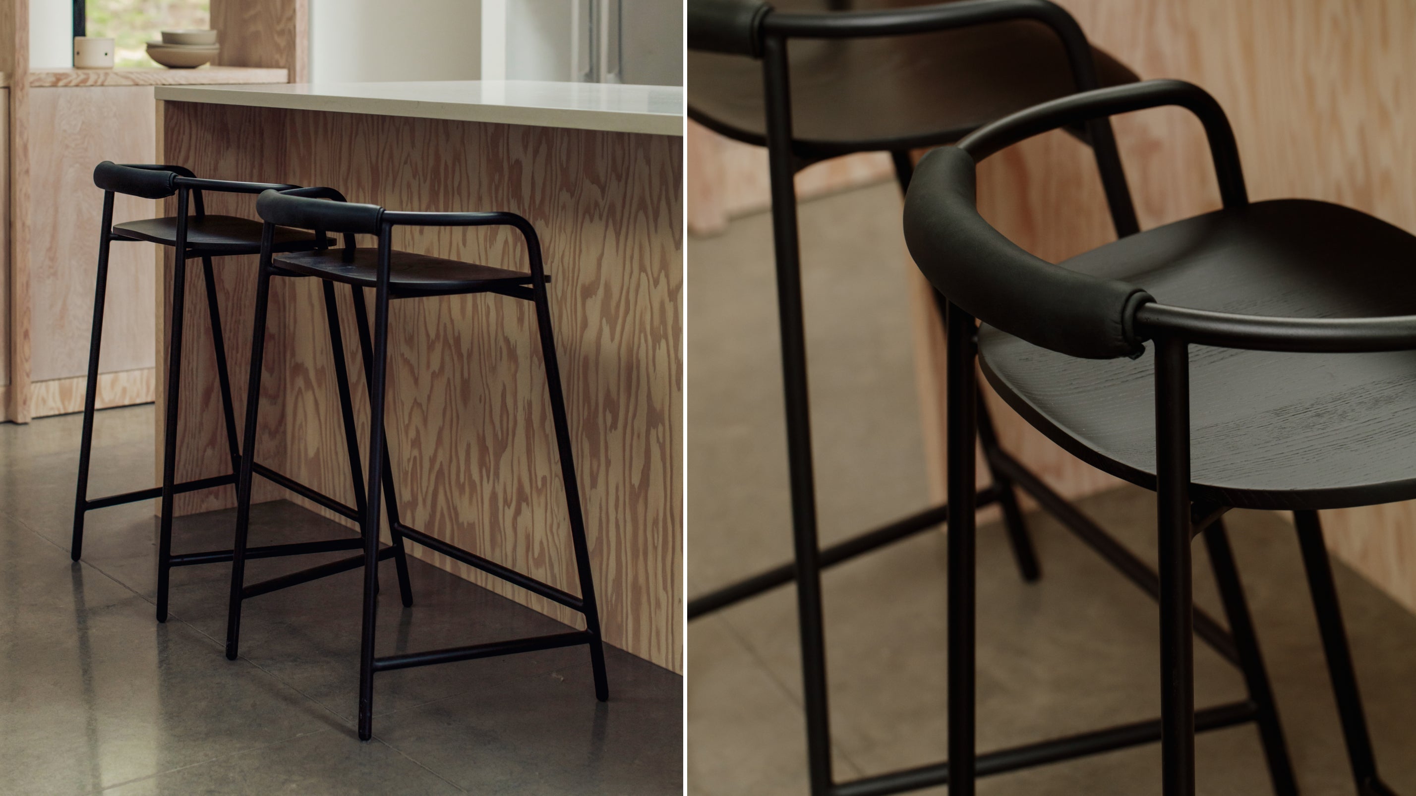 Slow Mornings Stool, Counter, Black/Black Metal