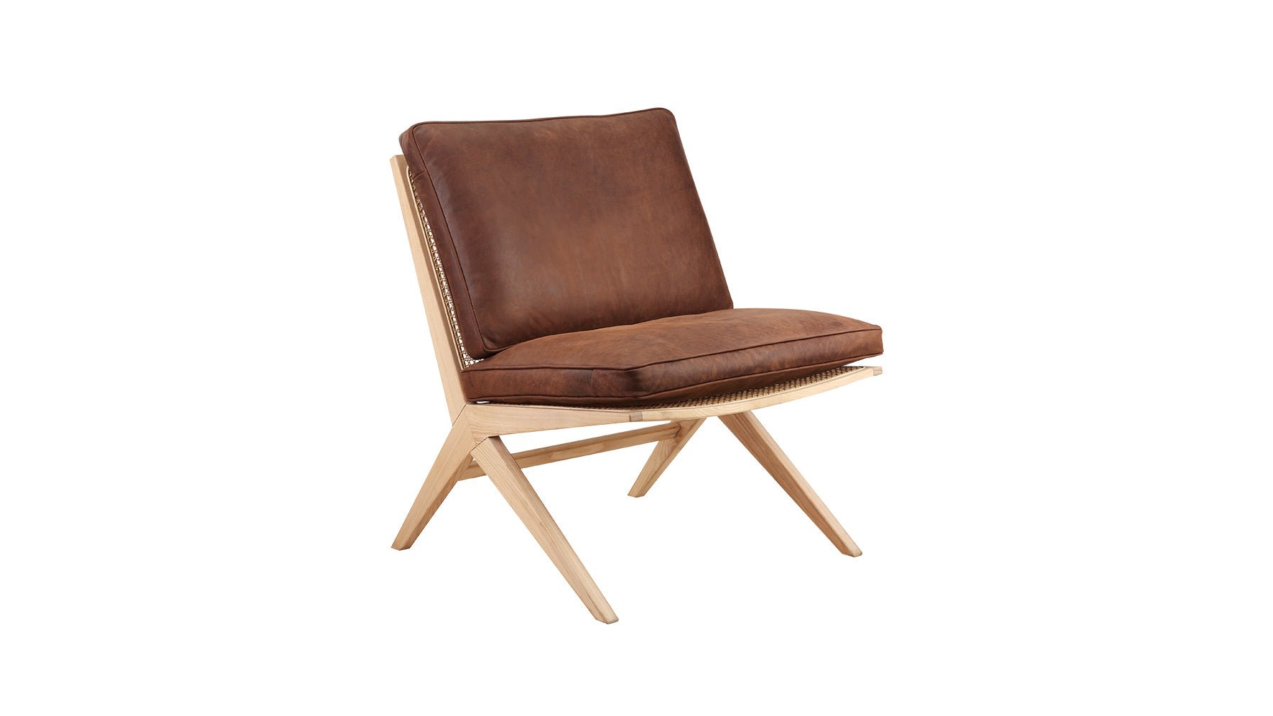 Endless Summer Lounge Chair with Cushion, Ash/Cognac Leather_image