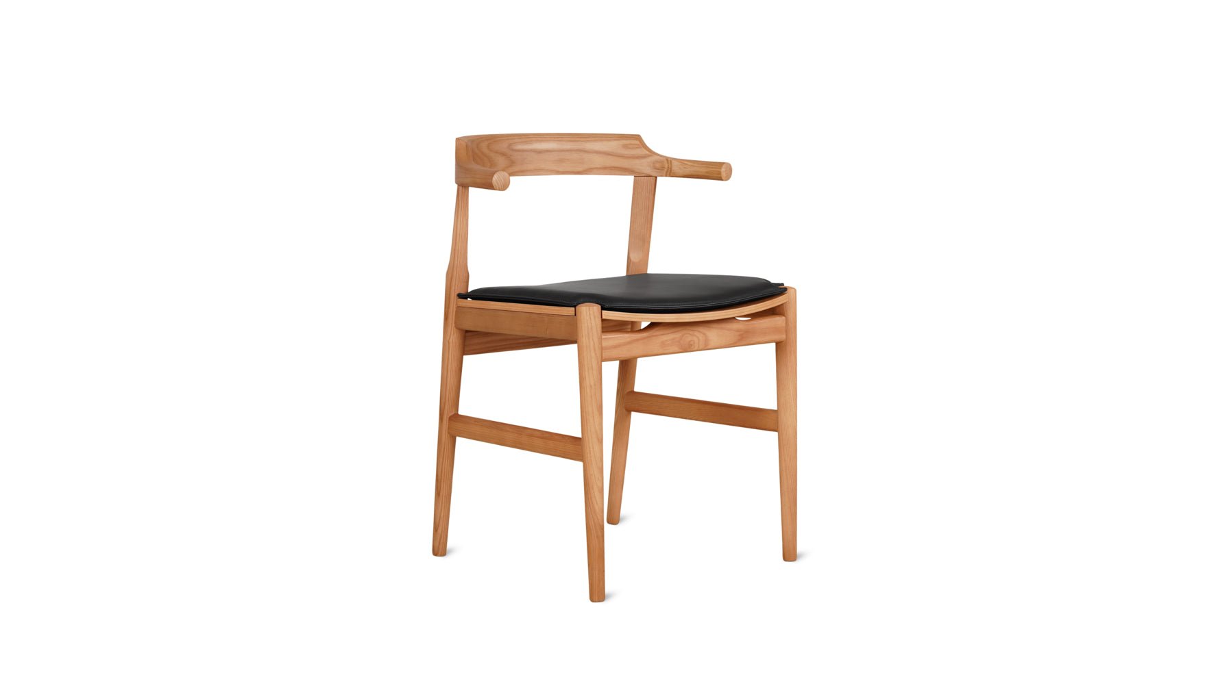 Tuck In Dining Chair with Black Cushion, Stained Oak_image