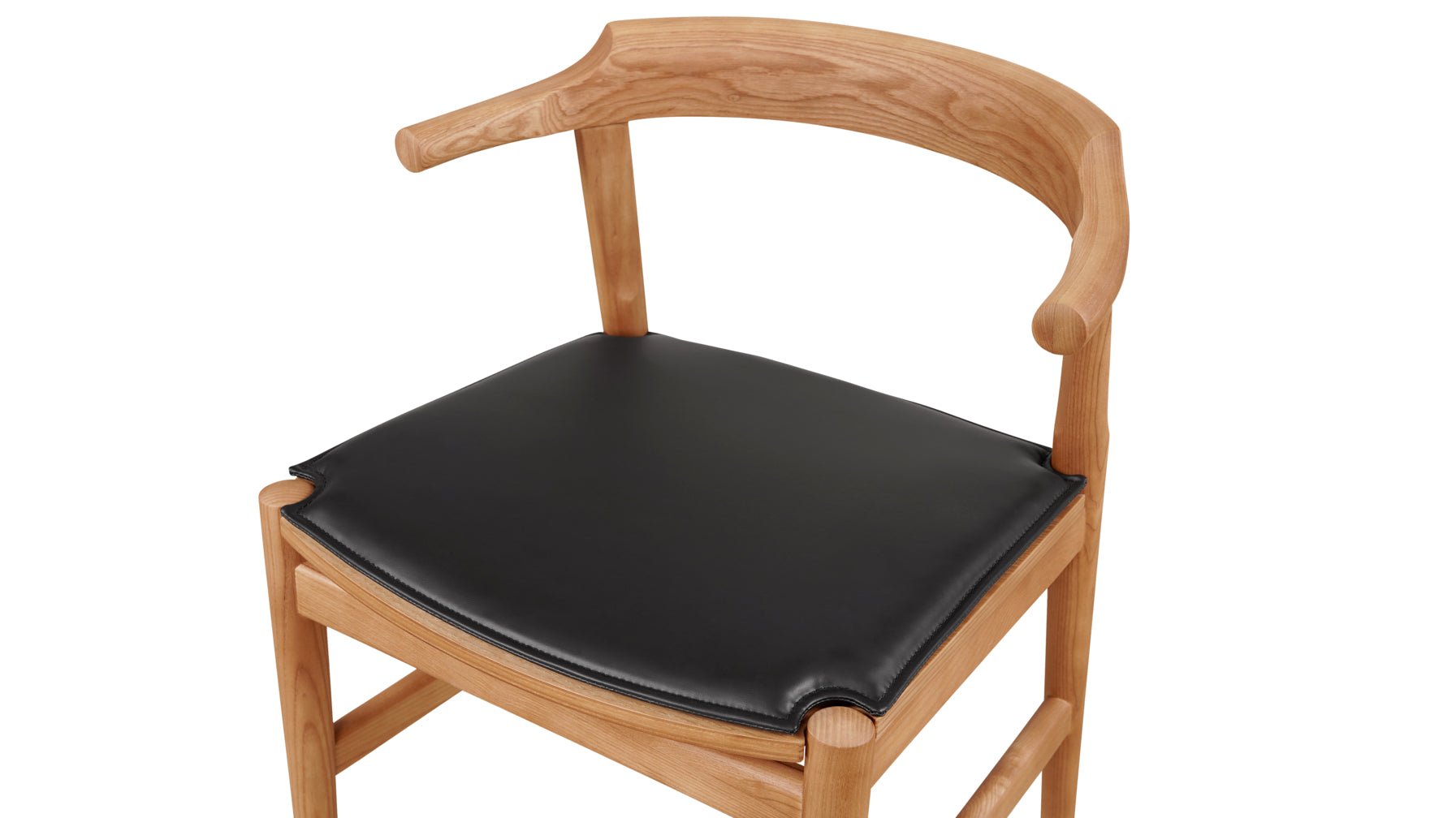 Tuck In Dining Chair with Black Cushion, Stained Oak - Image 6