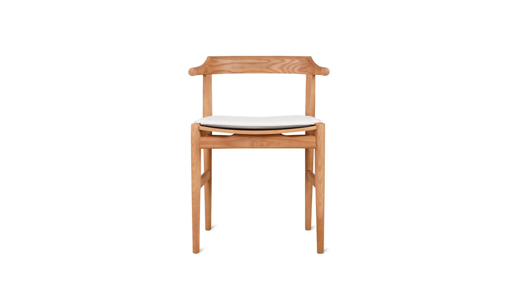 Tuck In Dining Chair with White Cushion, Stained Oak_image