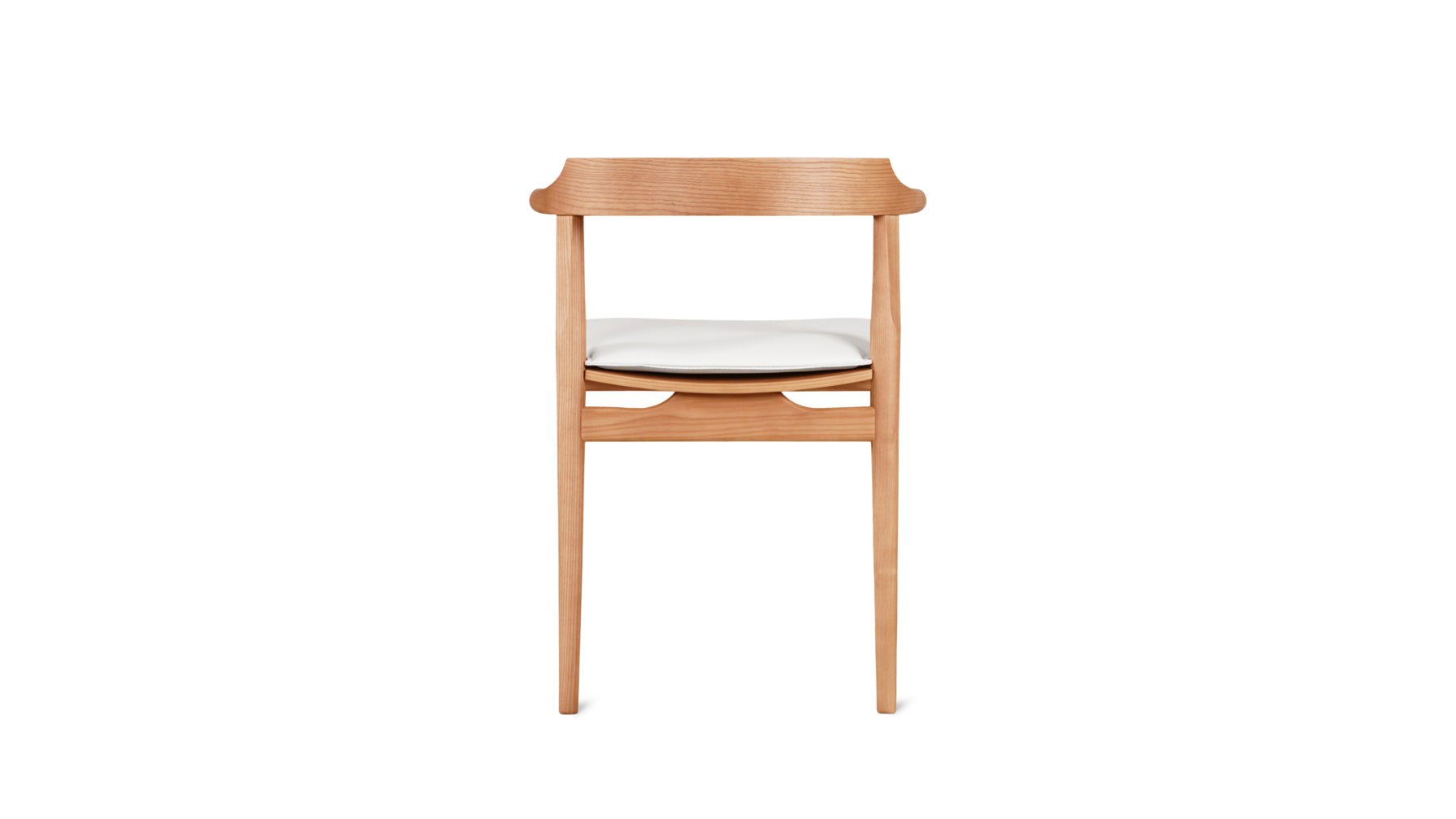 Tuck In Dining Chair with White Cushion, Stained Oak - Image 9