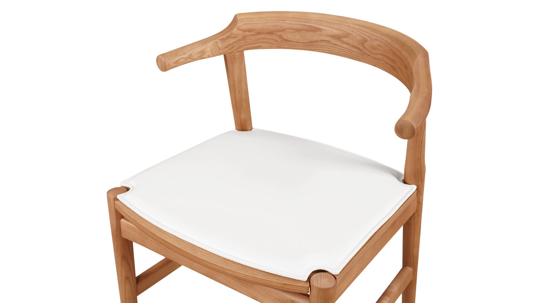 Tuck In Dining Chair with White Cushion, Stained Oak