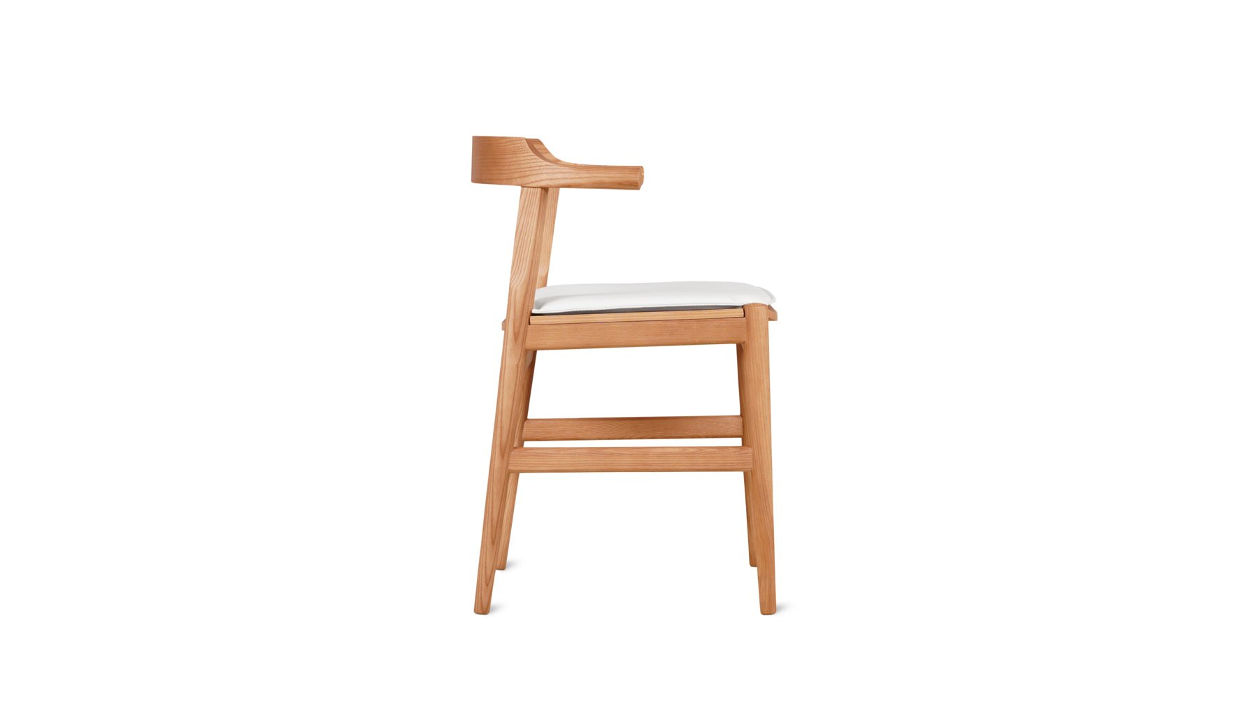 Tuck In Dining Chair with White Cushion, Stained Oak
