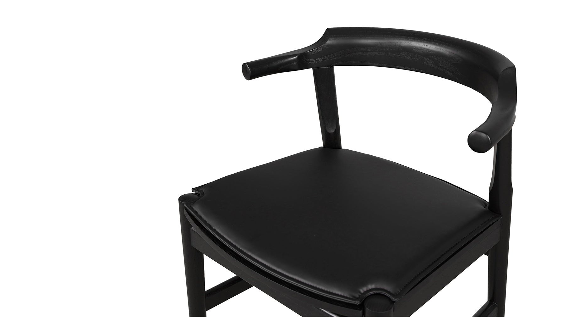 Tuck In Dining Chair with Black Cushion, Black Ash
