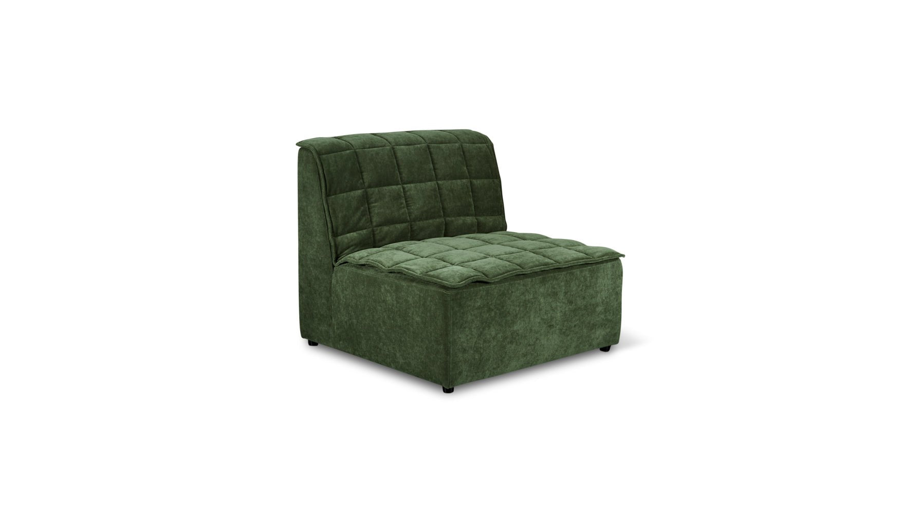 Quilt Armless Chair, Moss