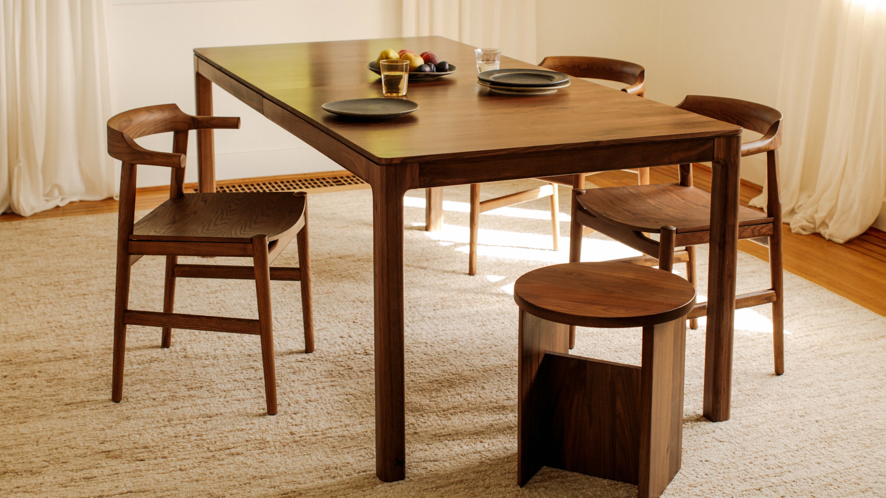 Tuck In Dining Chair, Wood Seat, Stained Walnut - Sundays Company CanadaCHA-EW-047-124