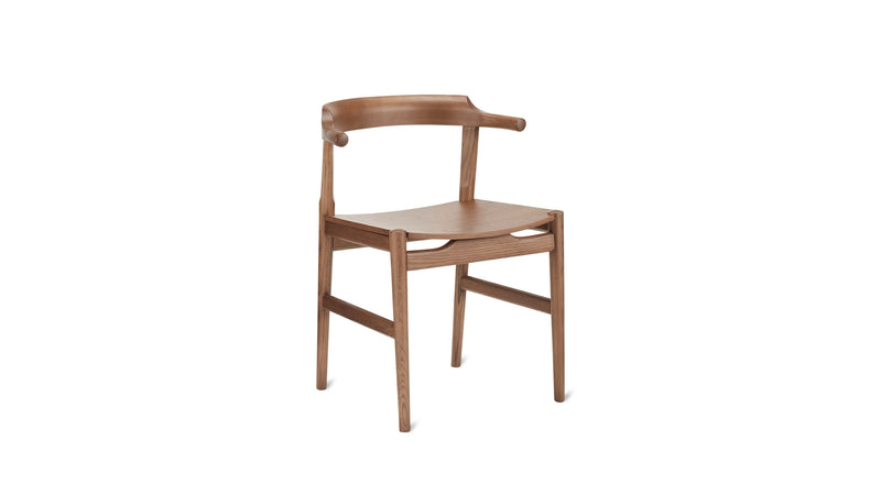Tuck In Dining Chair, Wood Seat, Stained Walnut