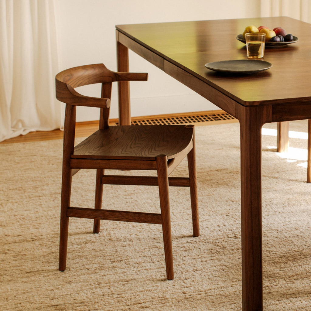 Tuck In Dining Chair, Wood Seat, Stained Walnut - Sundays Company Canada