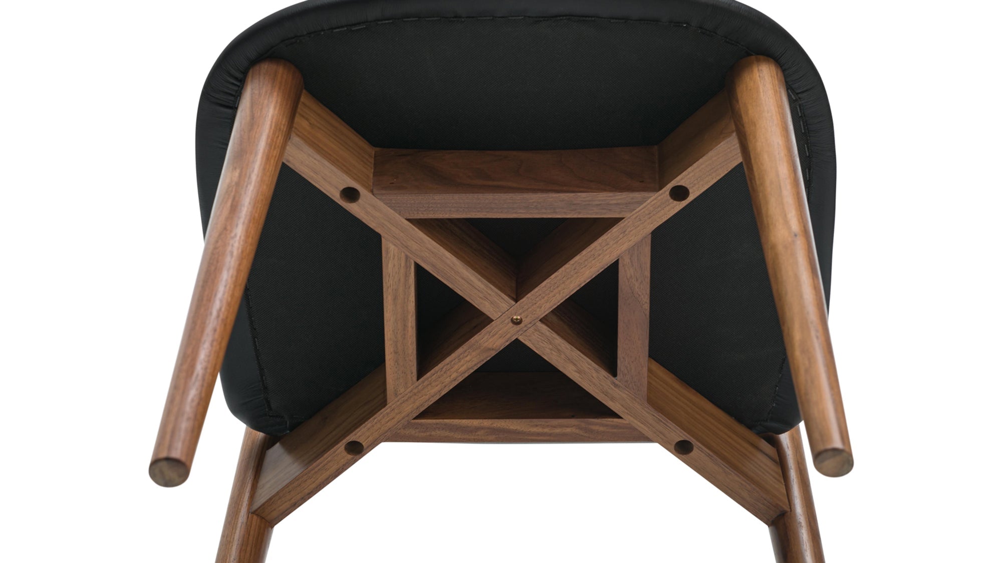 Dine In Dining Chair (Set of Two), Walnut/Black Leather - Sundays CompanyCHA - YC - 001 - 003