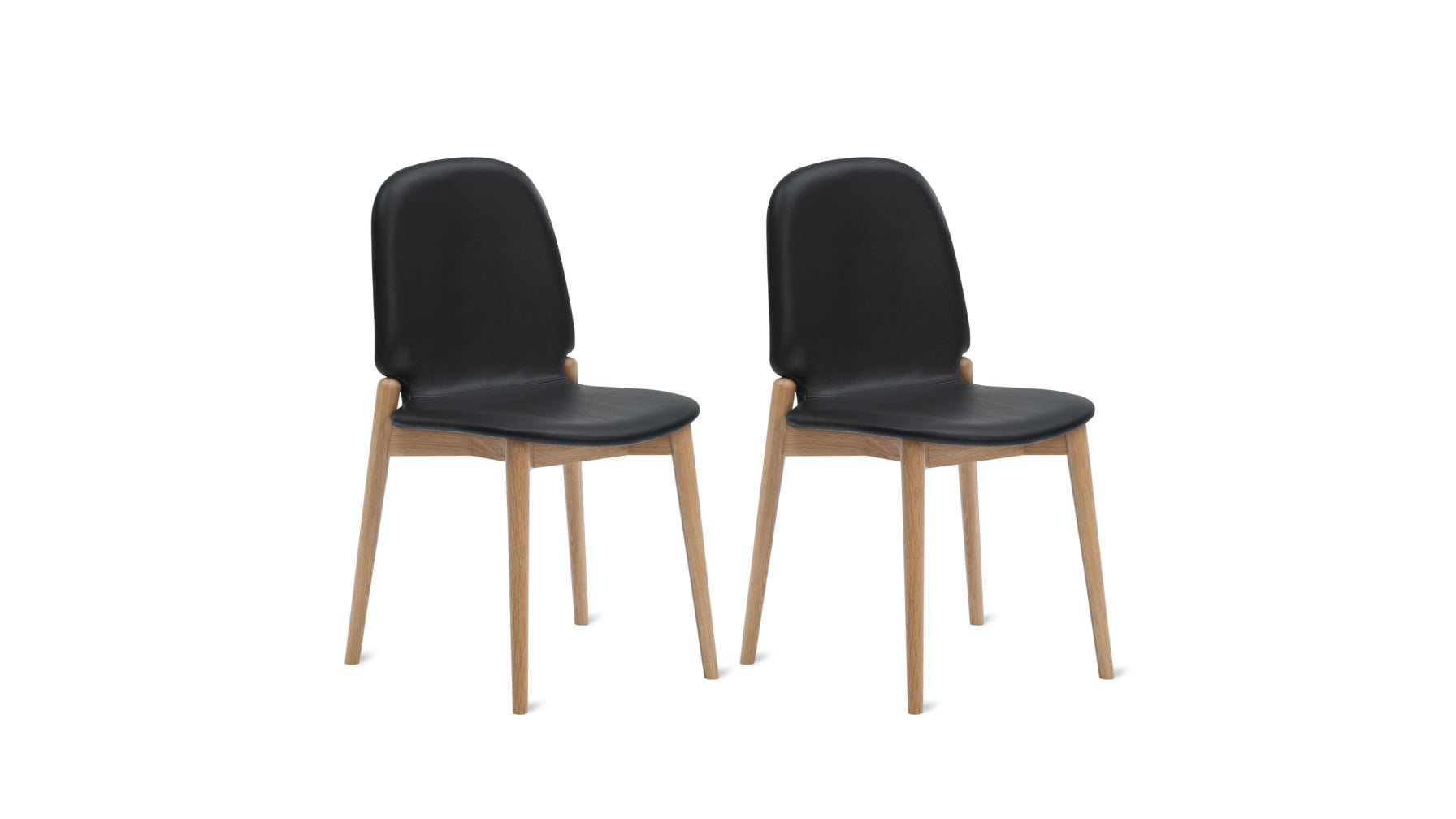 Dine In Dining Chair (Set of Two), Oak/Black Leather_image