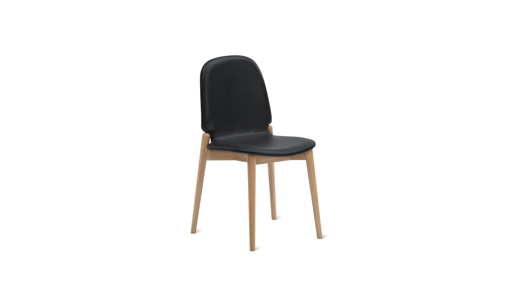 Dine In Dining Chair (Set of Two), Oak/Black Leather