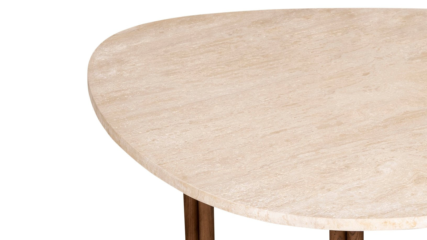Better Together Coffee Table, Travertine/Stained Walnut