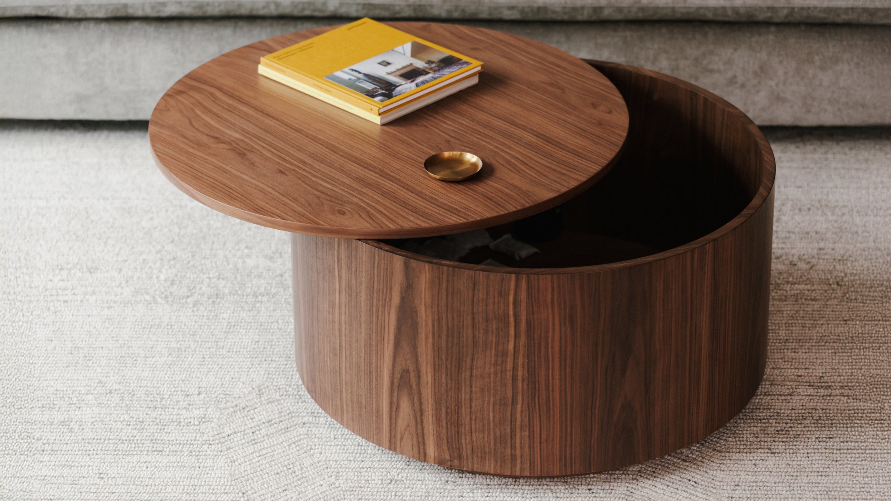 Orbit Storage Coffee Table, Walnut - Sundays Company Canada