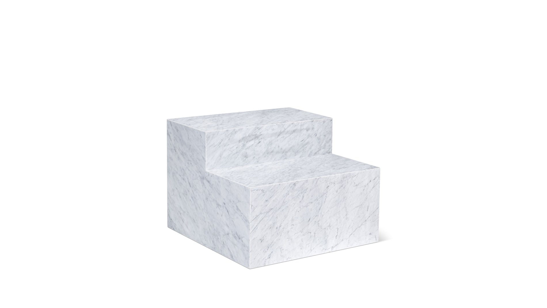 Align Coffee Table, Tiered, Carrara Marble_image