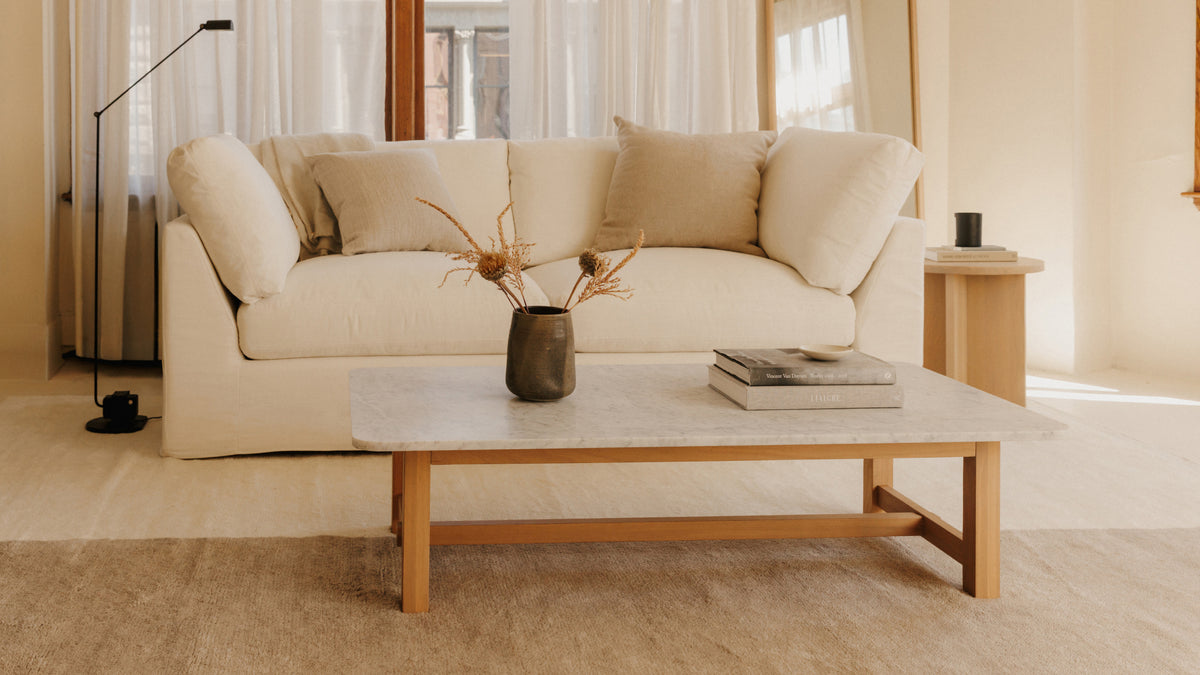 Harbour Coffee Table, Pale Oak/Carrara Marble