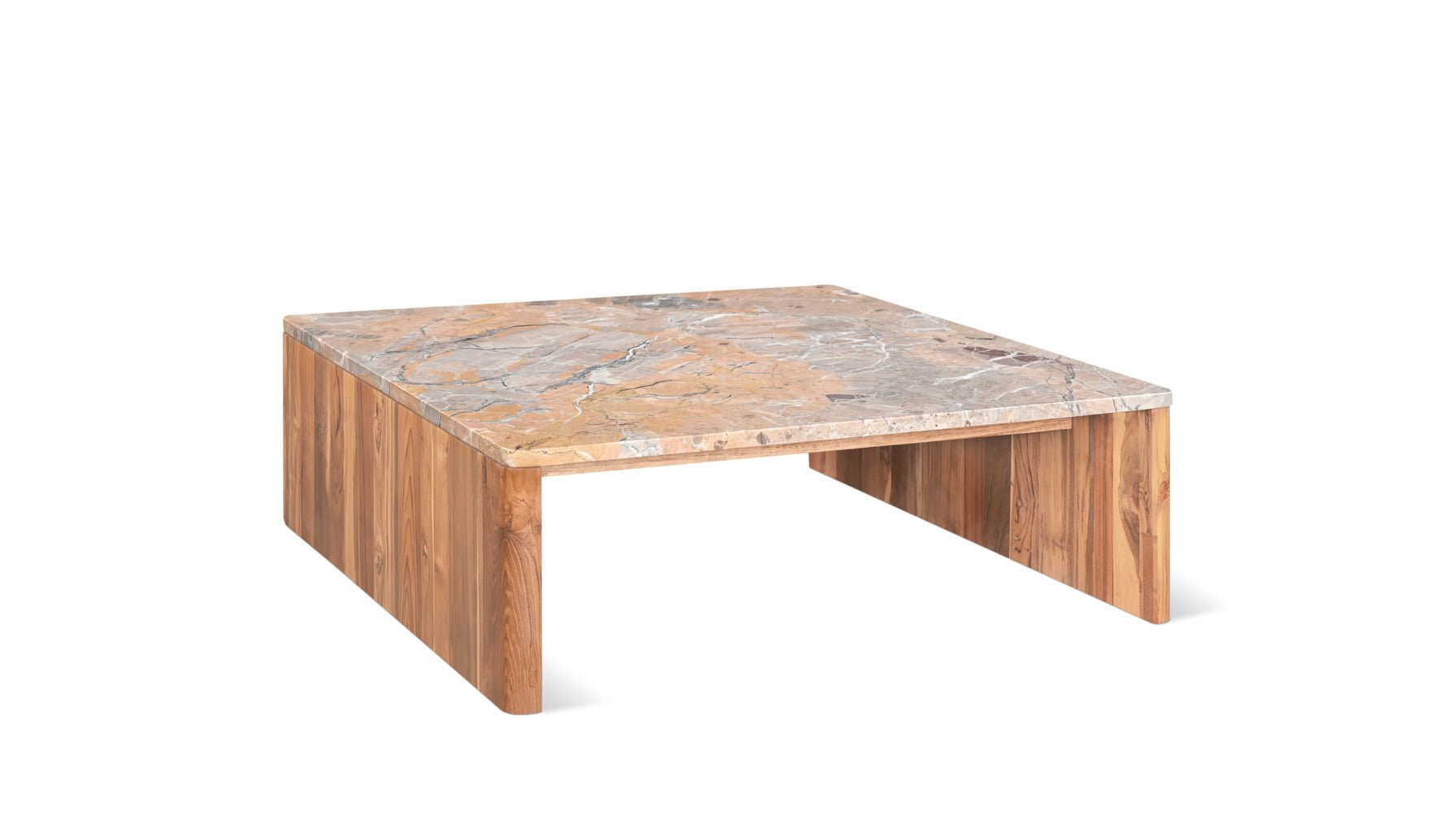 Form Lavante Marble Coffee Table, Teak - Image 1