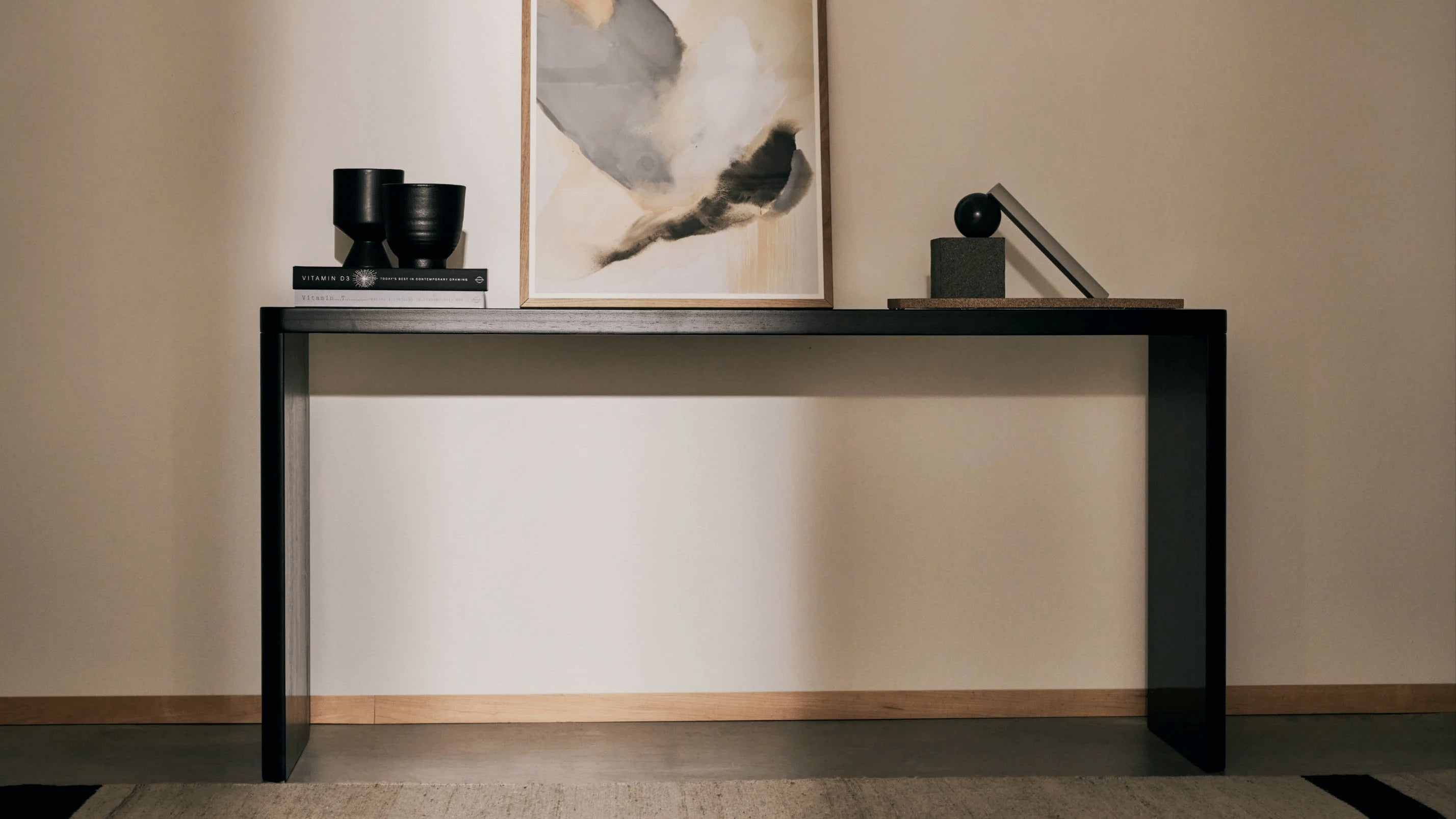 Form Console, Small, Black Oak